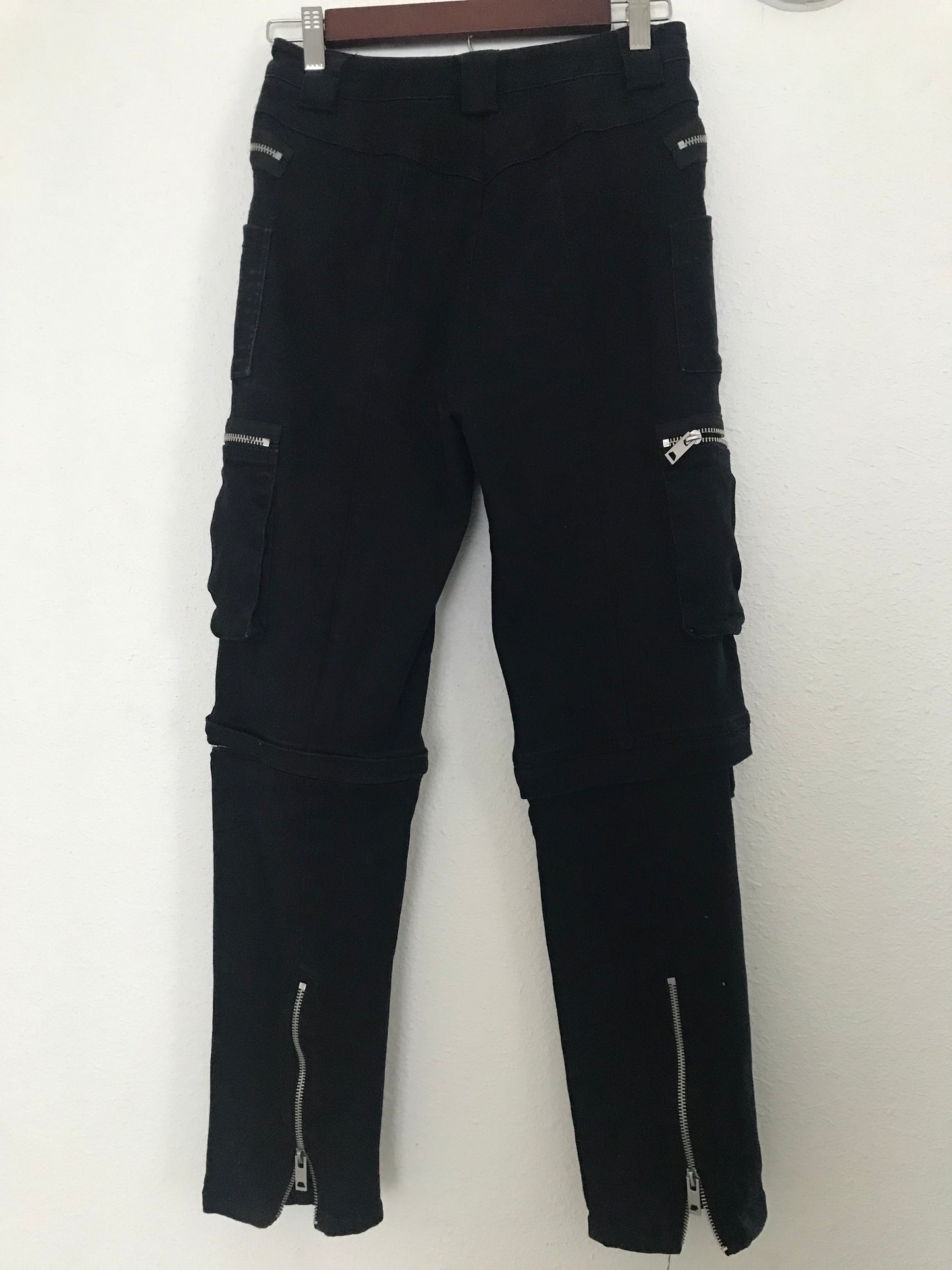 I Am Gia Black Cotton Zipper Utility Cargo Pants