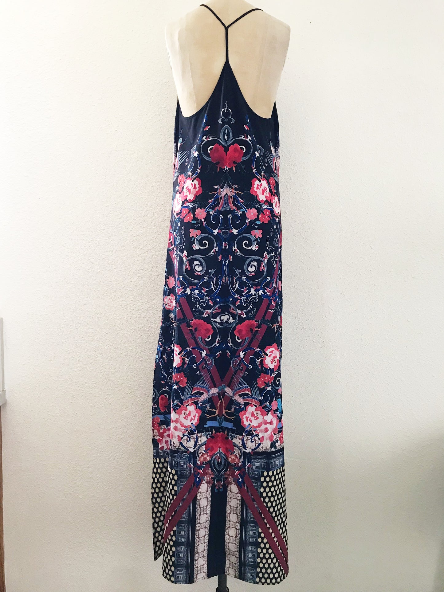 Clover Canyon Sleeveless Navy Blue Long Geometric Printed Maxi Dress