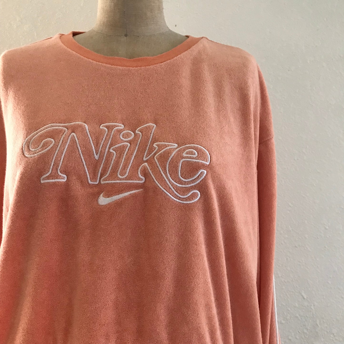 Nike Orange Pastel Cotton Cropped Logo Sweatshirt