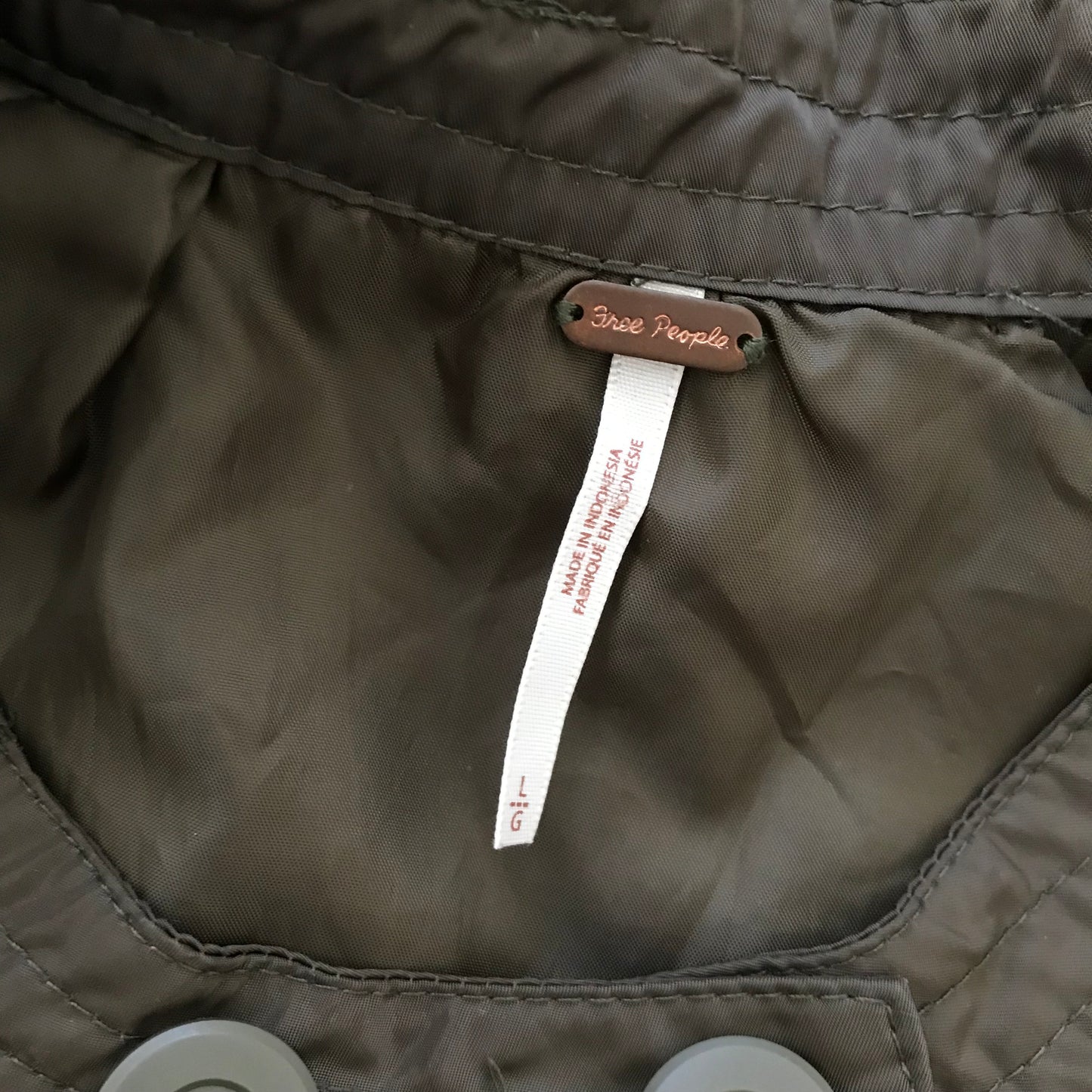 Free People Olive Green Military Bomber Jacket