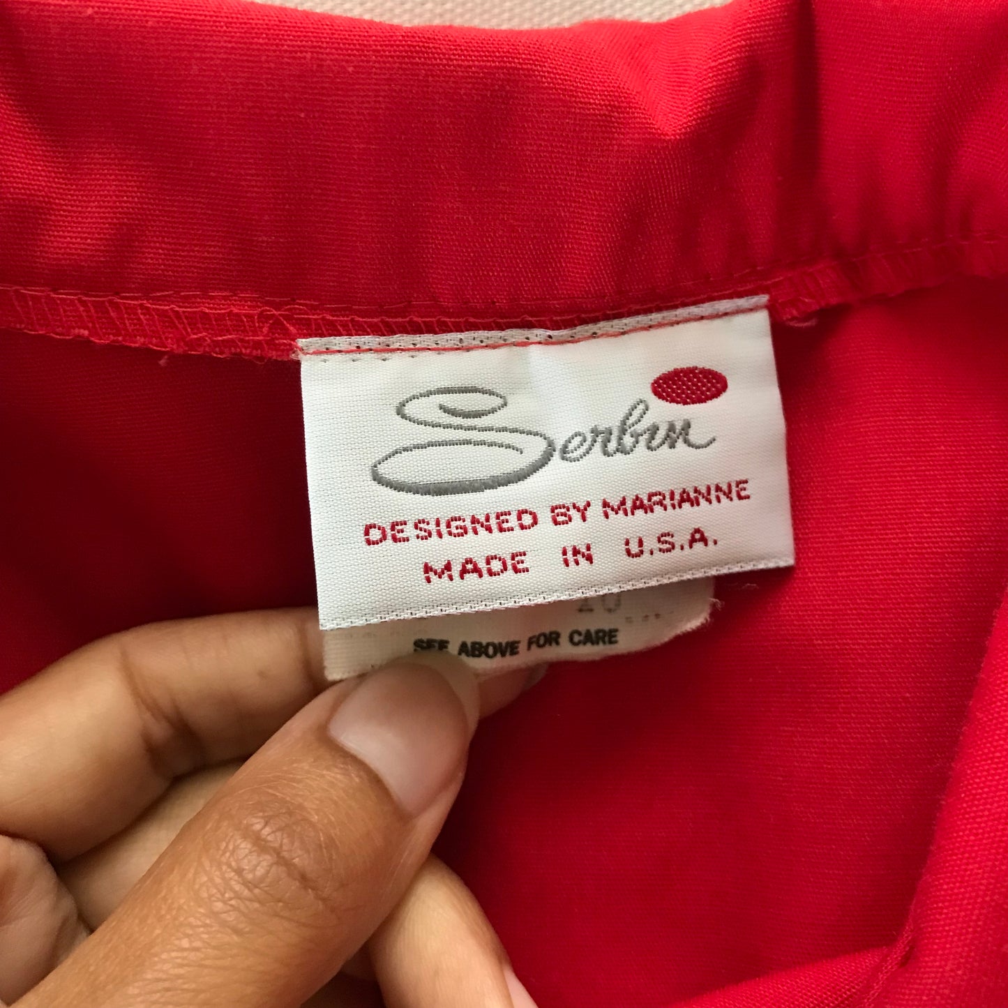 Vintage Serbin 1960s Red A Line Midi Dress