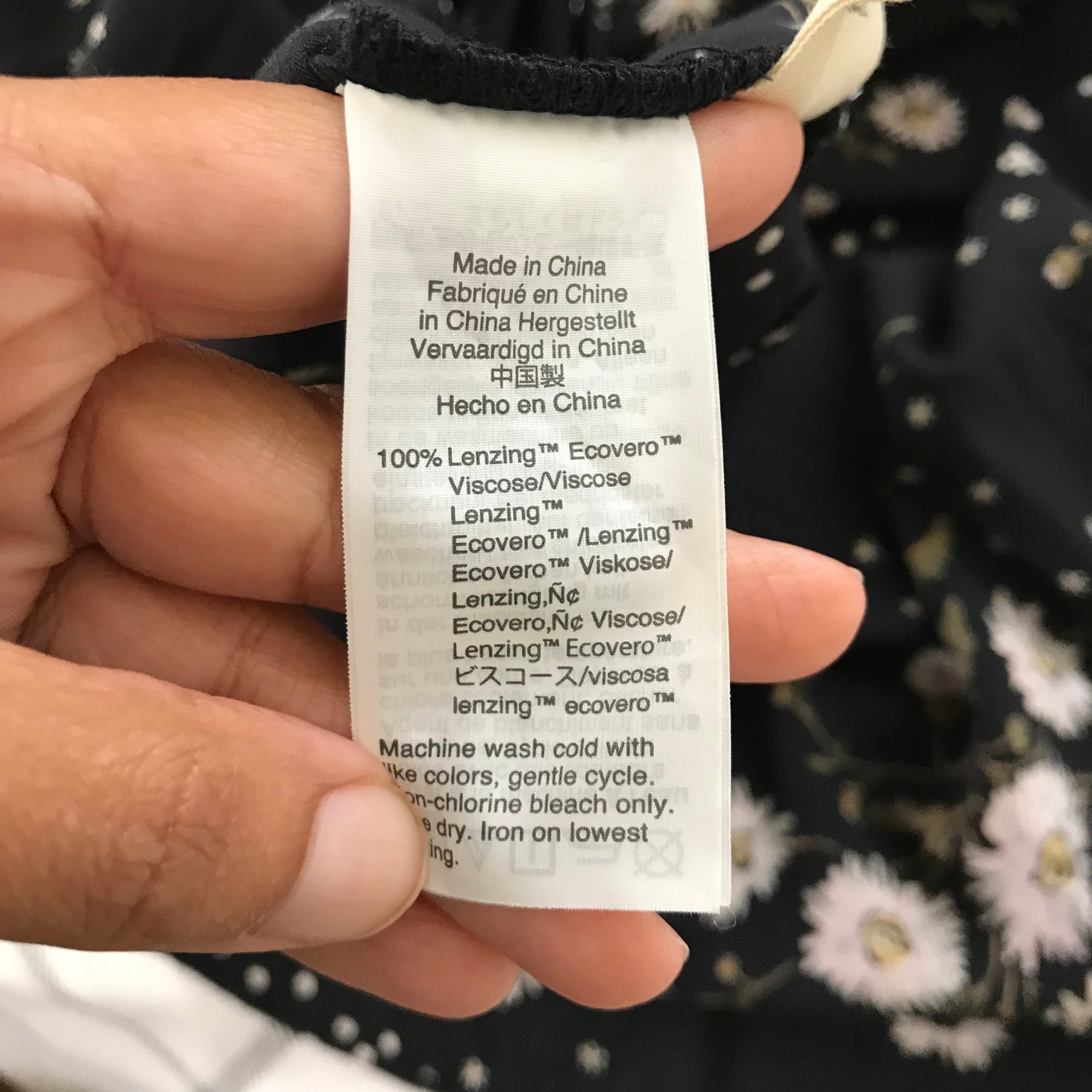 Madewell Black Floral Short Sleeve Midi Summer Dress