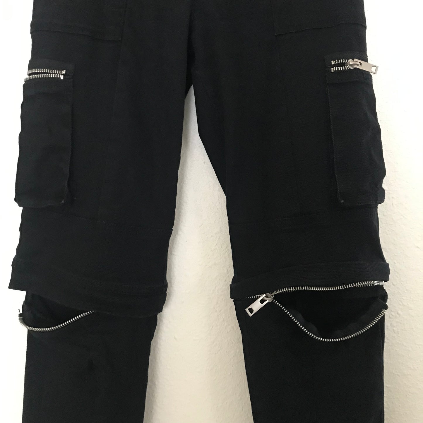 I Am Gia Black Cotton Zipper Utility Cargo Pants