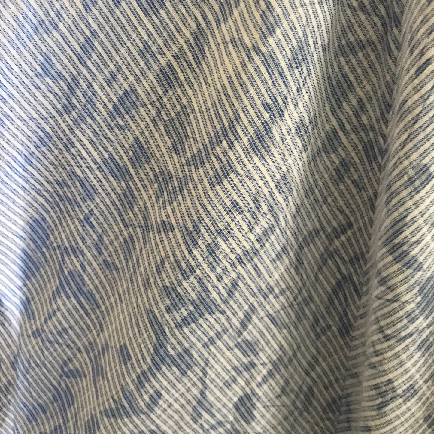 Anthropologie Blue Cotton Striped Ruffle Off Shoulder Dress