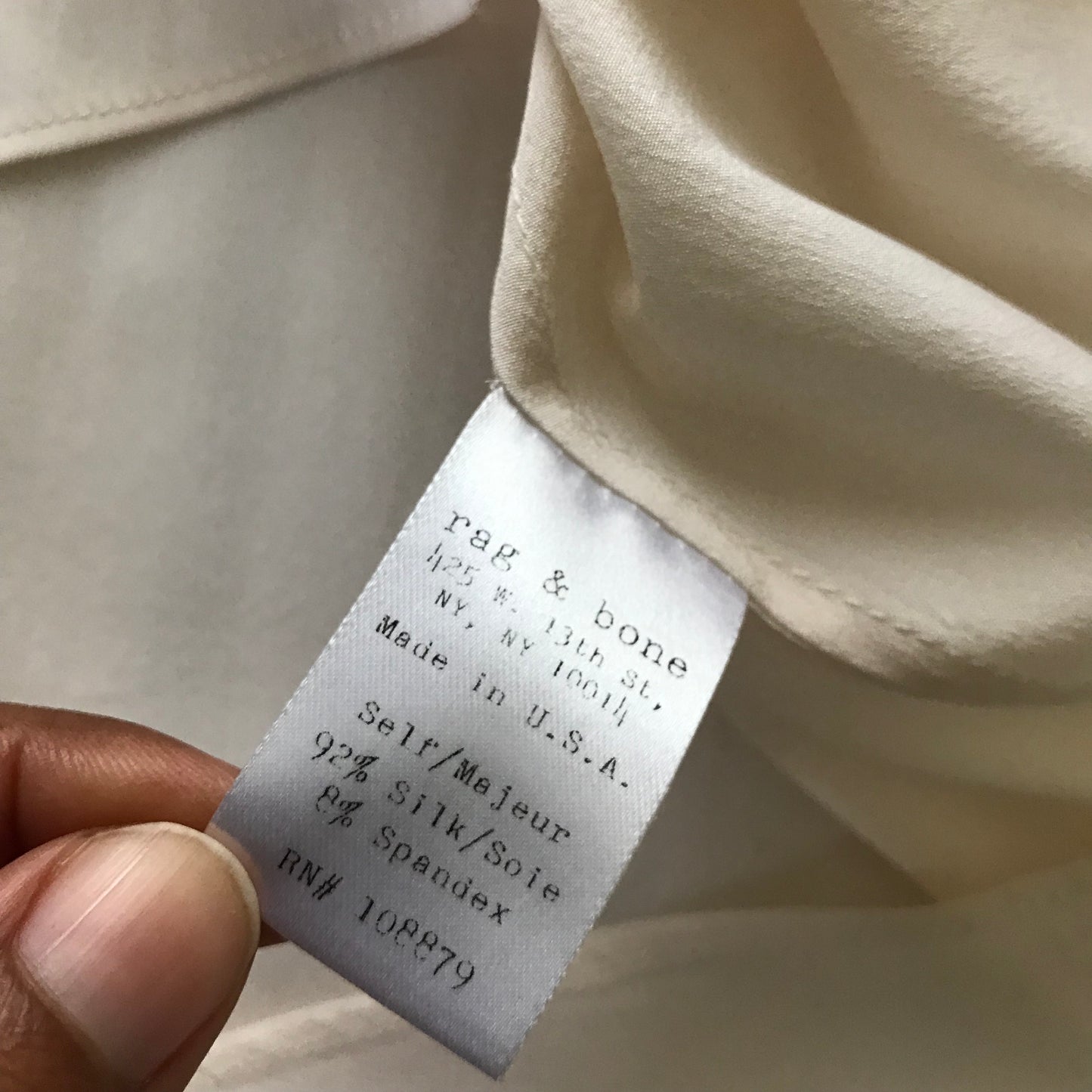 Rag & Bone Ivory Silk Classic Blouse