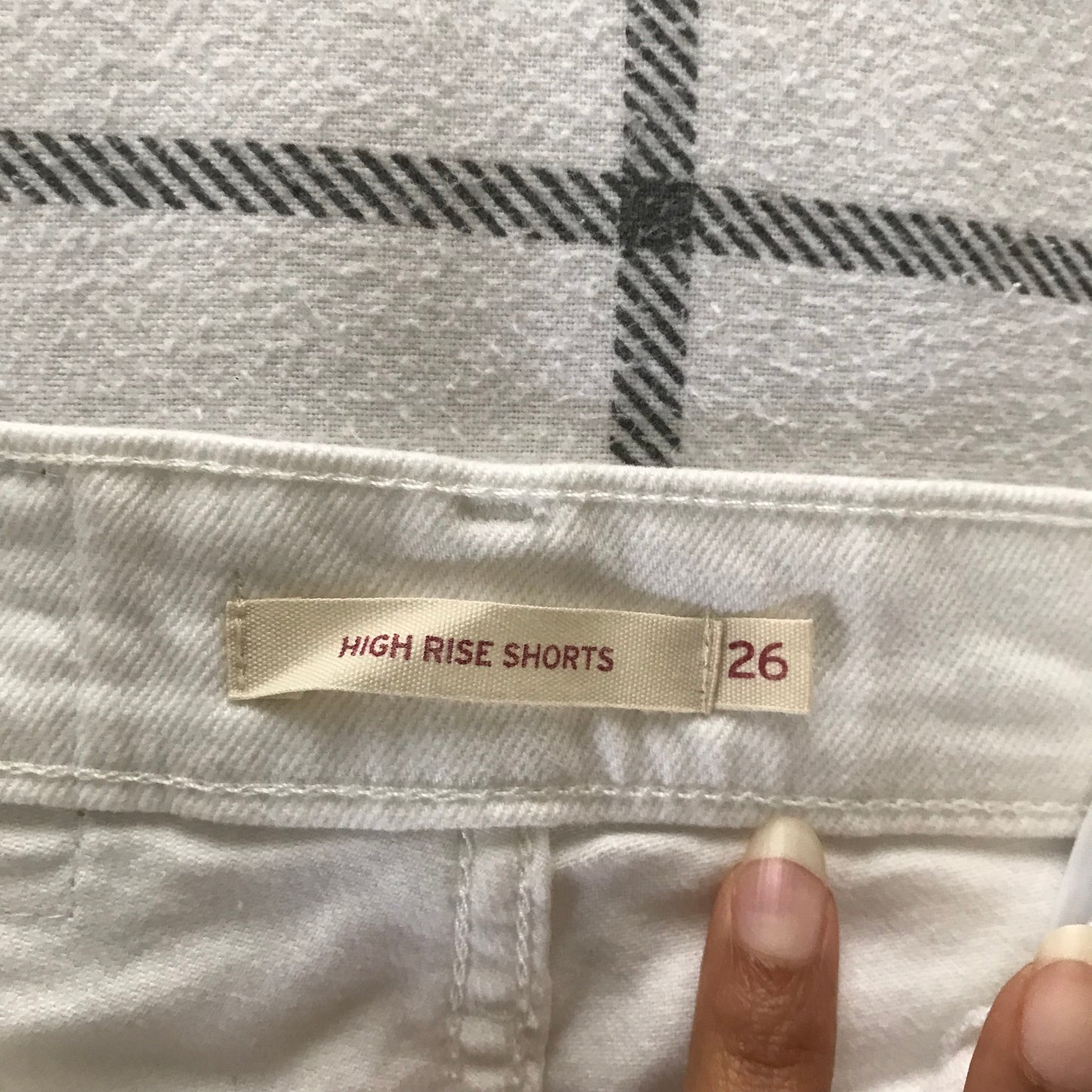Levis White Denim Cutoff Jean High Rise Frayed Shorts