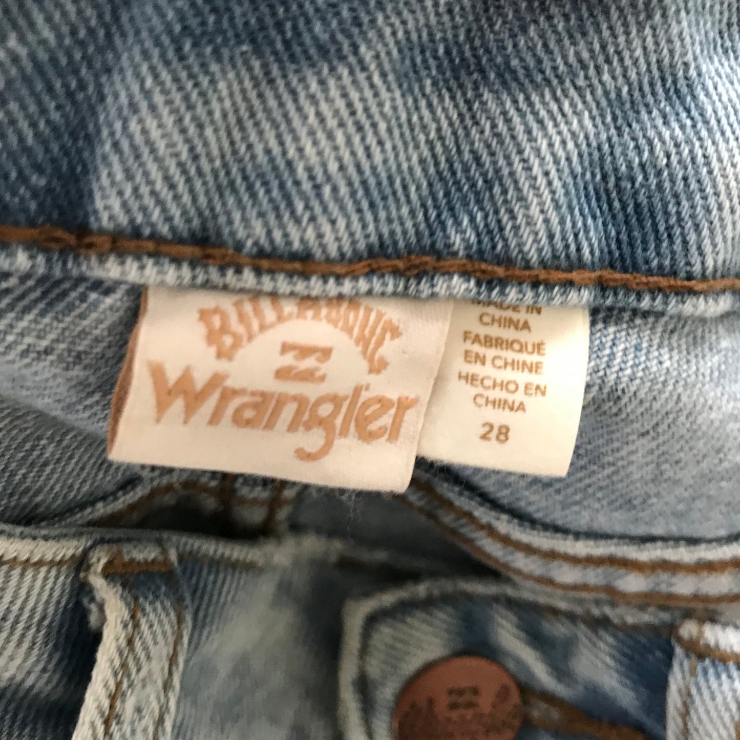 Wrangler x Billabong Blue Patchwork Mid Rise Jeans
