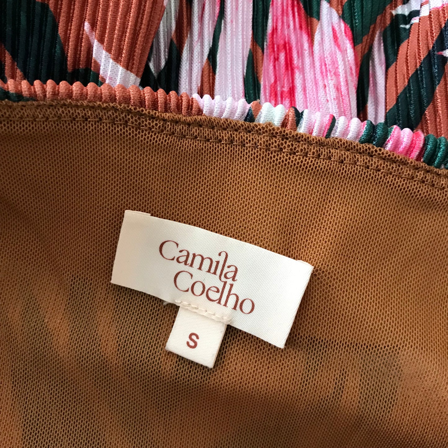 Camila Coelho Brown + Pink Floral Skirt