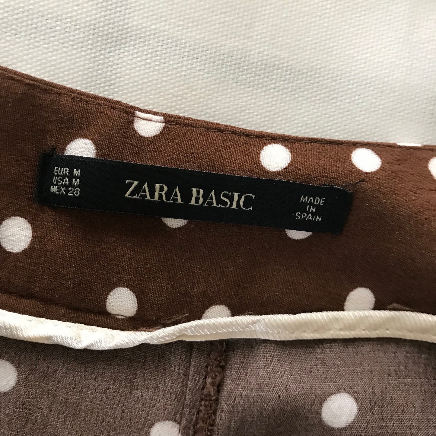 Zara Brown Polka Dot Flowy Mid Rise Pants