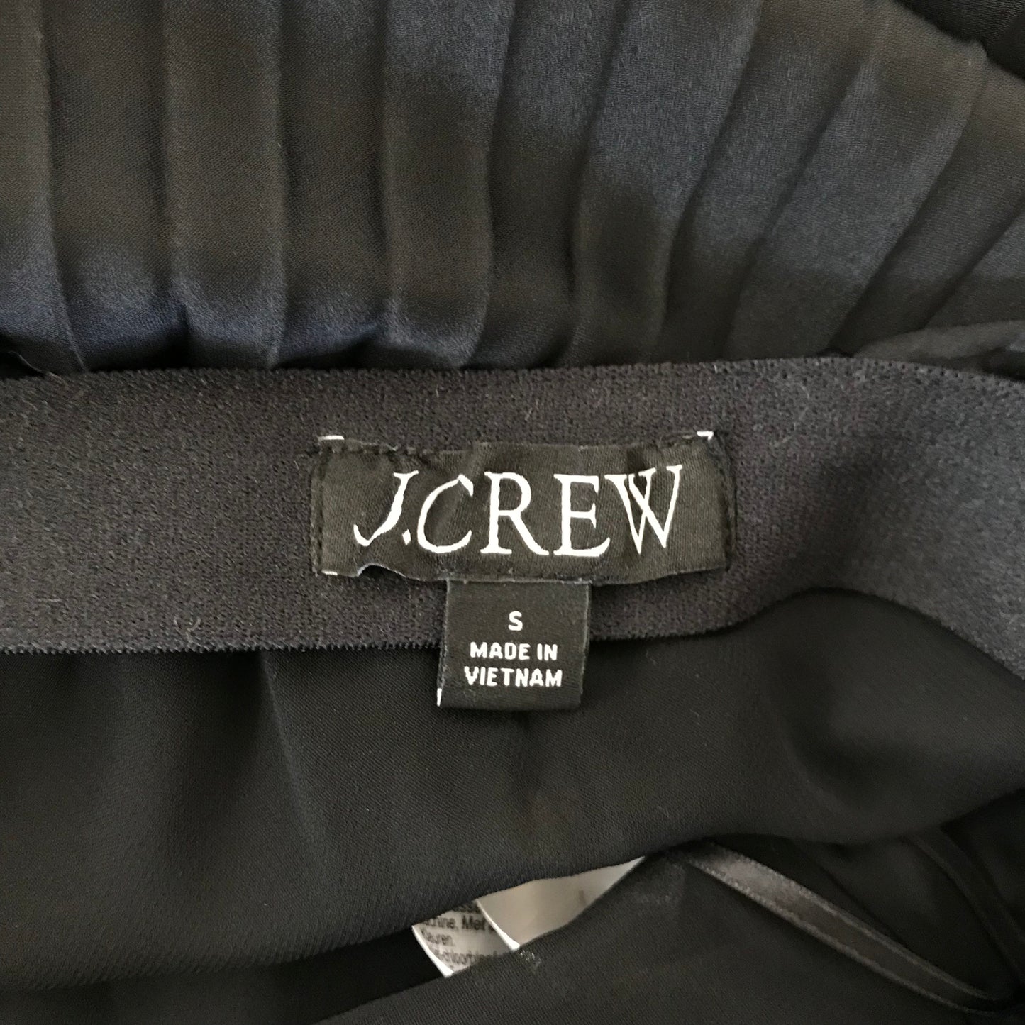 J Crew Black Satin Pleated Midi Skirt