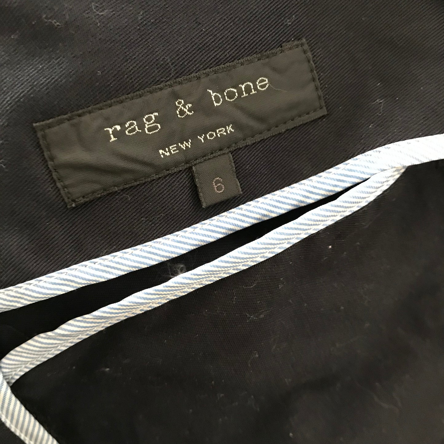 Rag & Bone Navy Blue Cotton Blazer