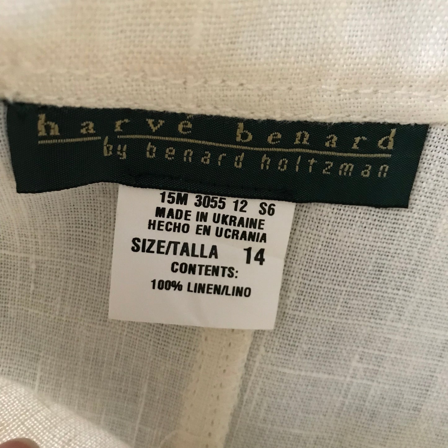 Vintage 1990s Off White Linen Long Sleeve Neutral Safari Jacket Top