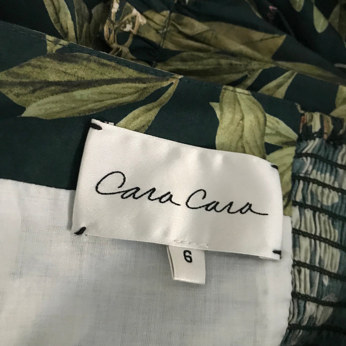 Cara Cara Green Floral Strapless Midi Dress