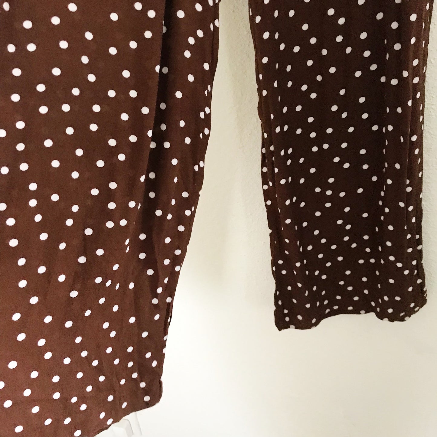Zara Brown Polka Dot Flowy Mid Rise Pants