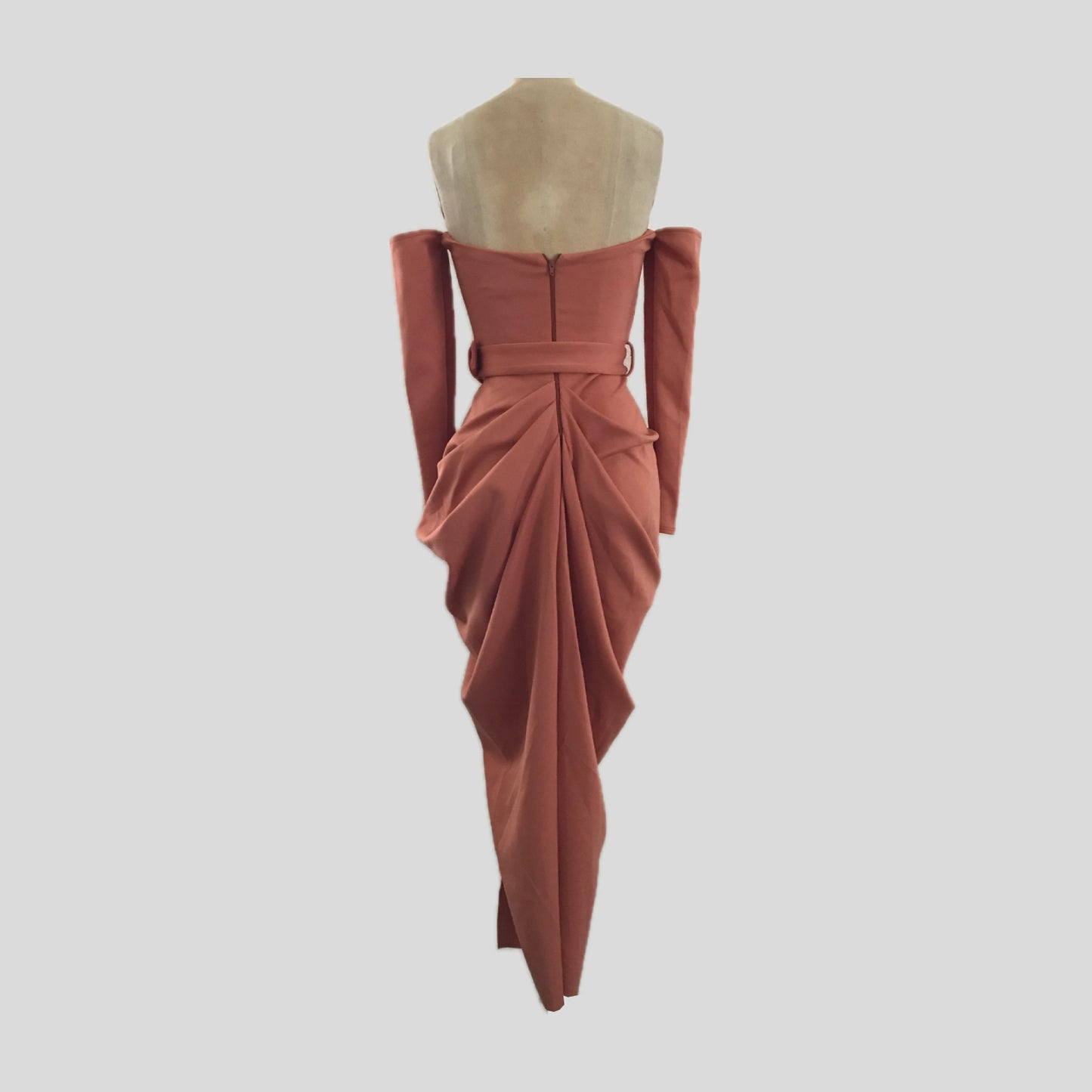 asos-retro-nude-off-shoulder-draped-midi-formal-dress-gown