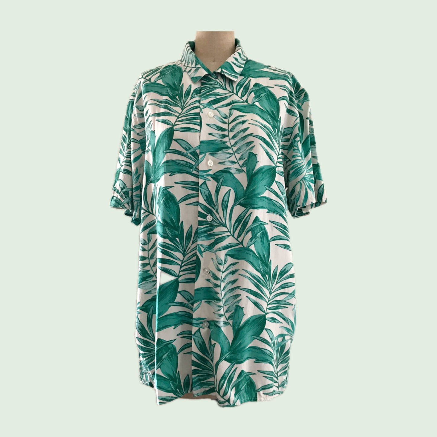 Banana Republic Green Tropical Print Shirt