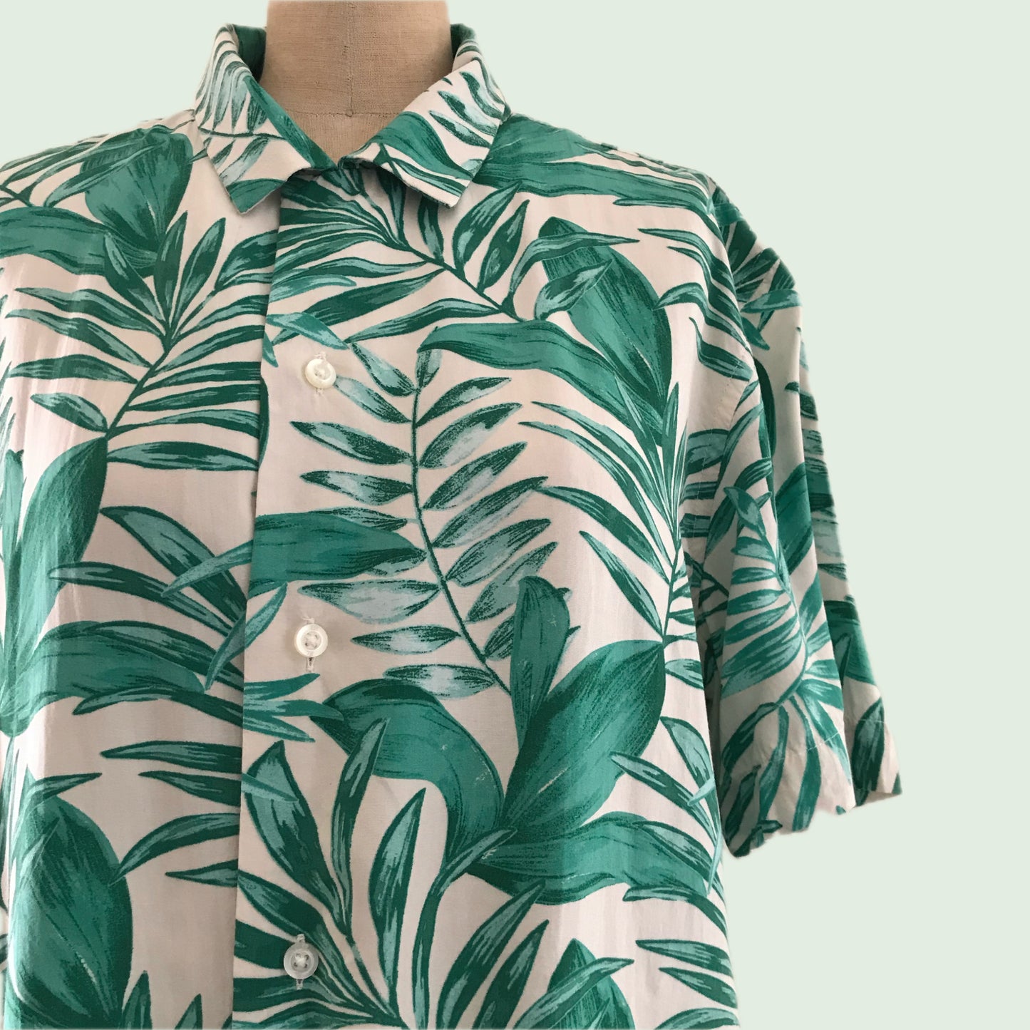 Banana Republic Green Tropical Print Shirt
