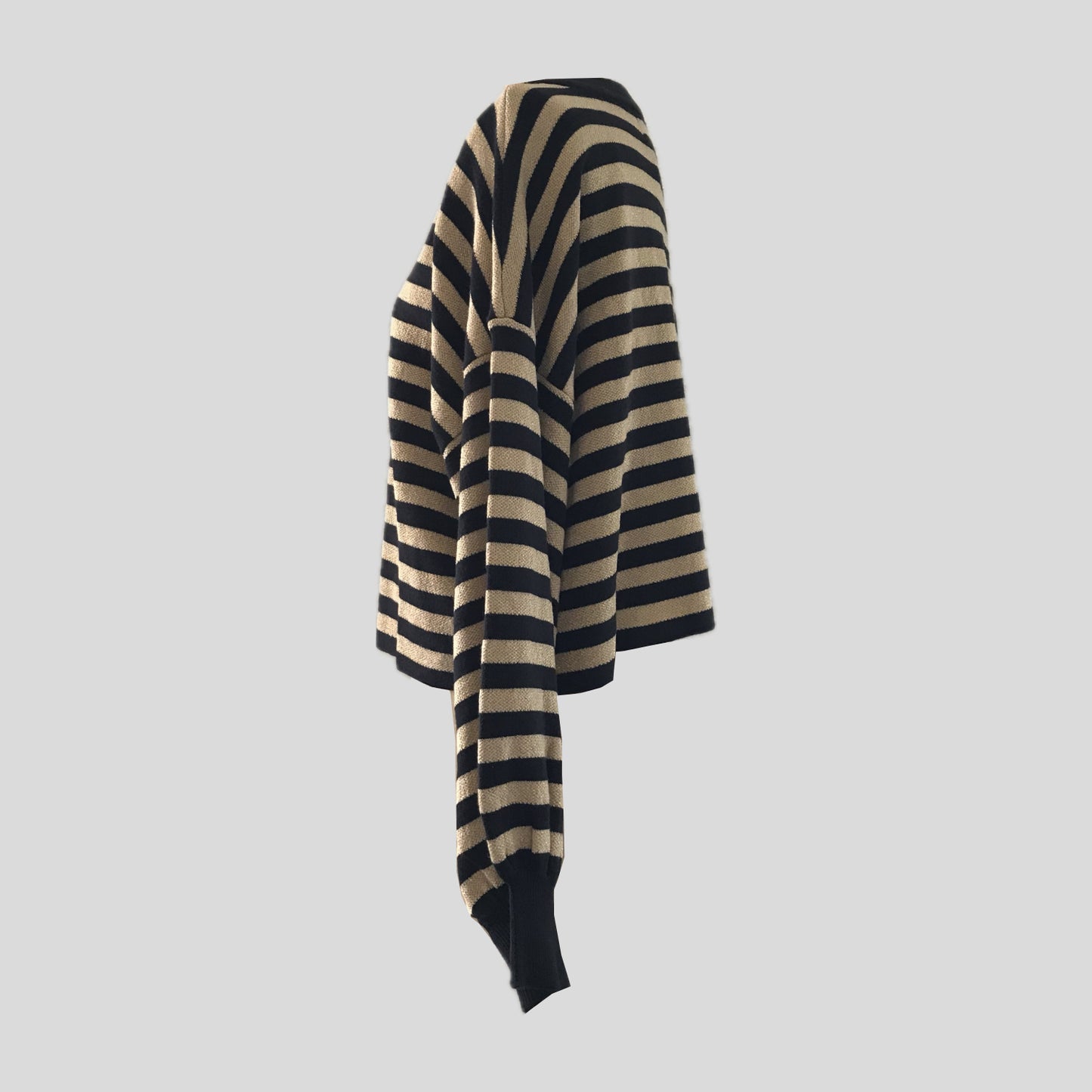 Beach Riot Black + Gold Striped Cropped Sweater