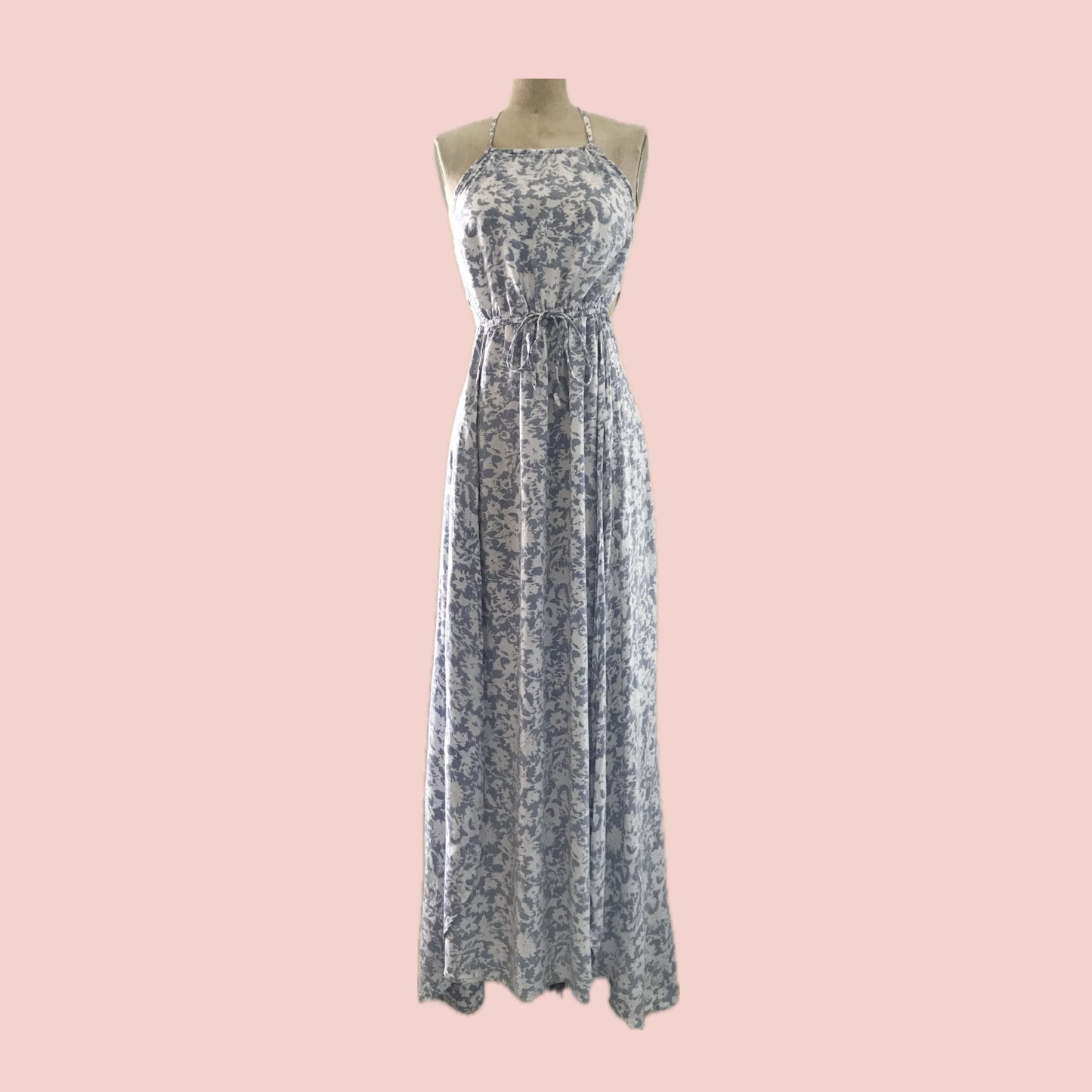Billabong Light Blue Floral Cutout Maxi Dress