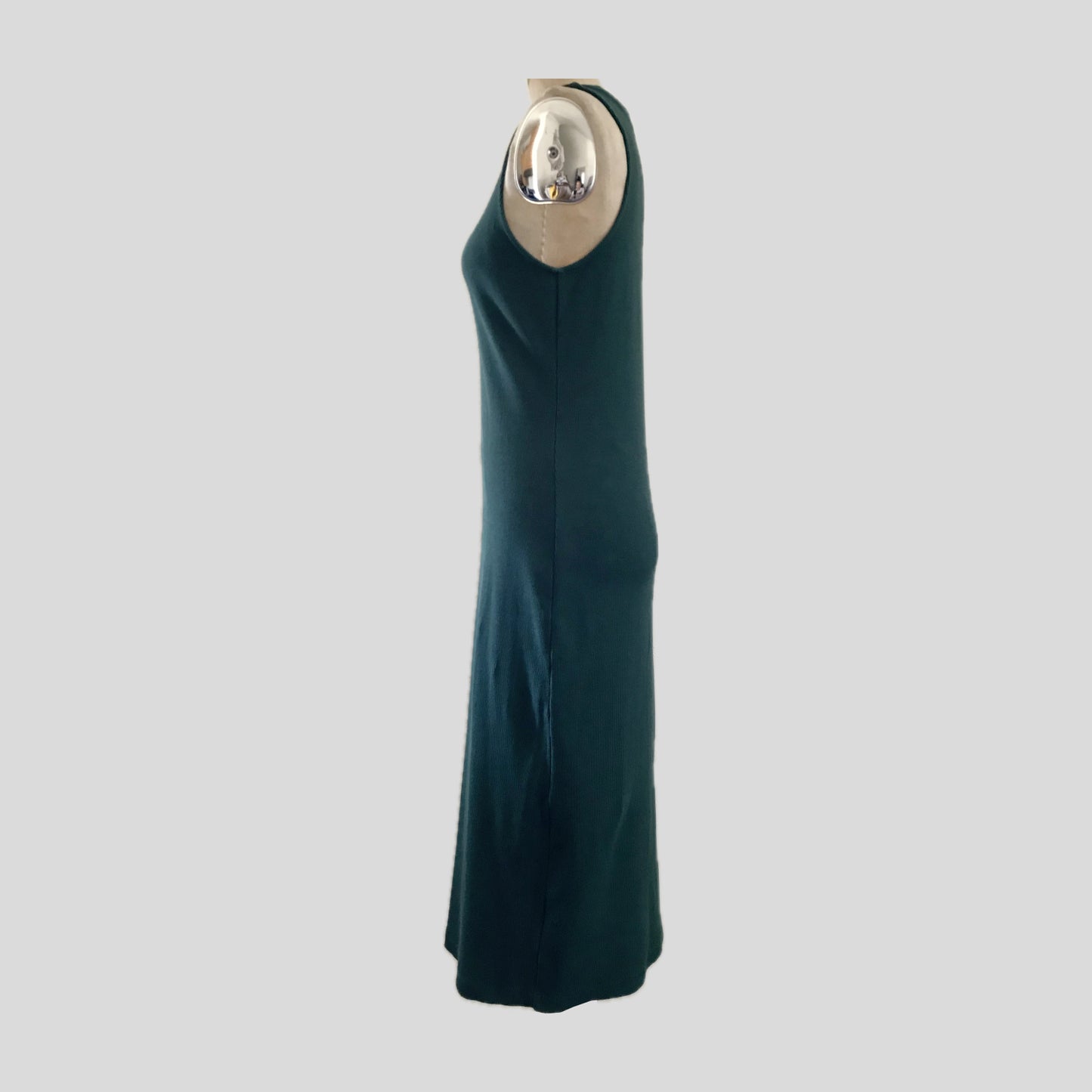 Boden Hunter Green Ribbed Knit Cotton Midi Dress