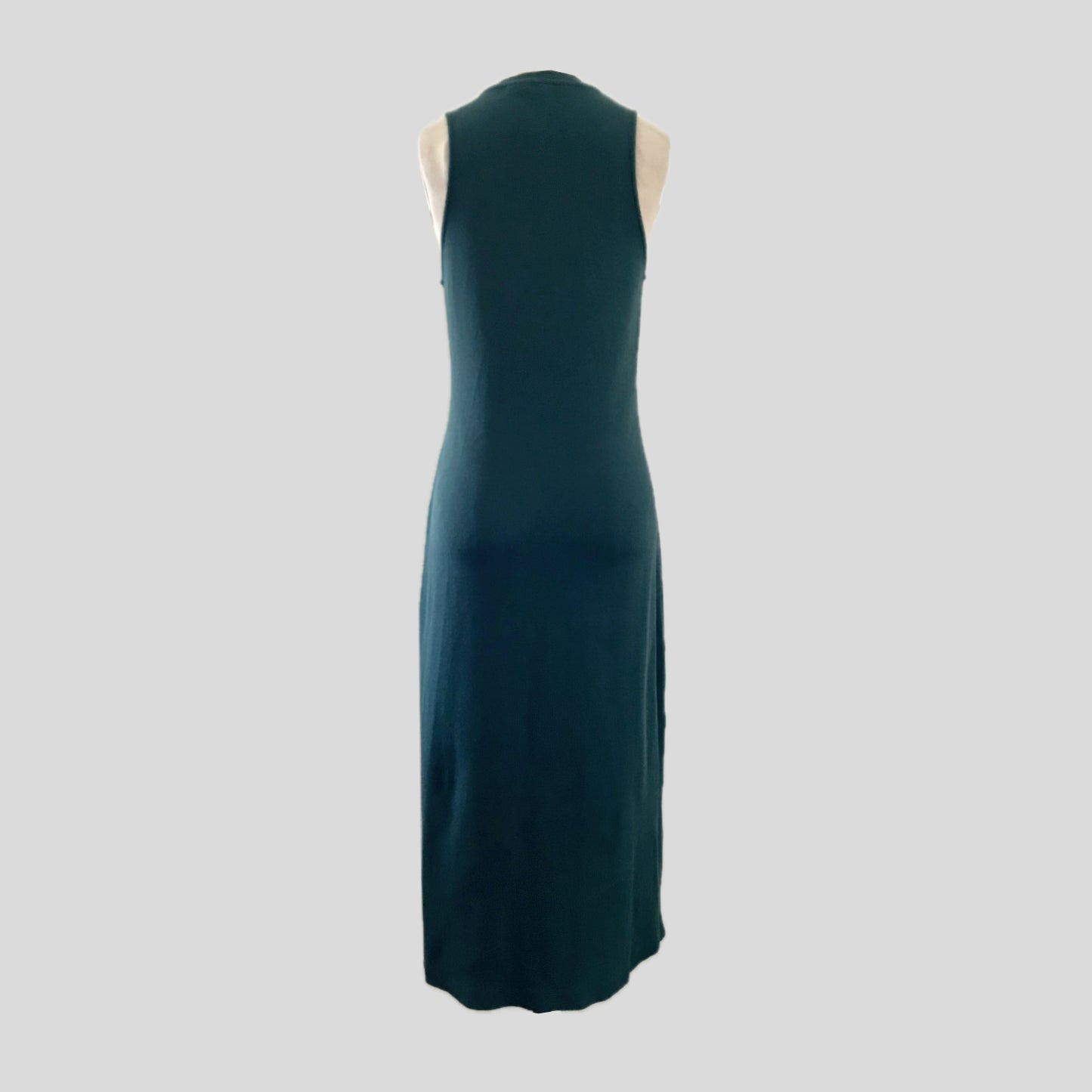 Boden Hunter Green Ribbed Knit Cotton Midi Dress
