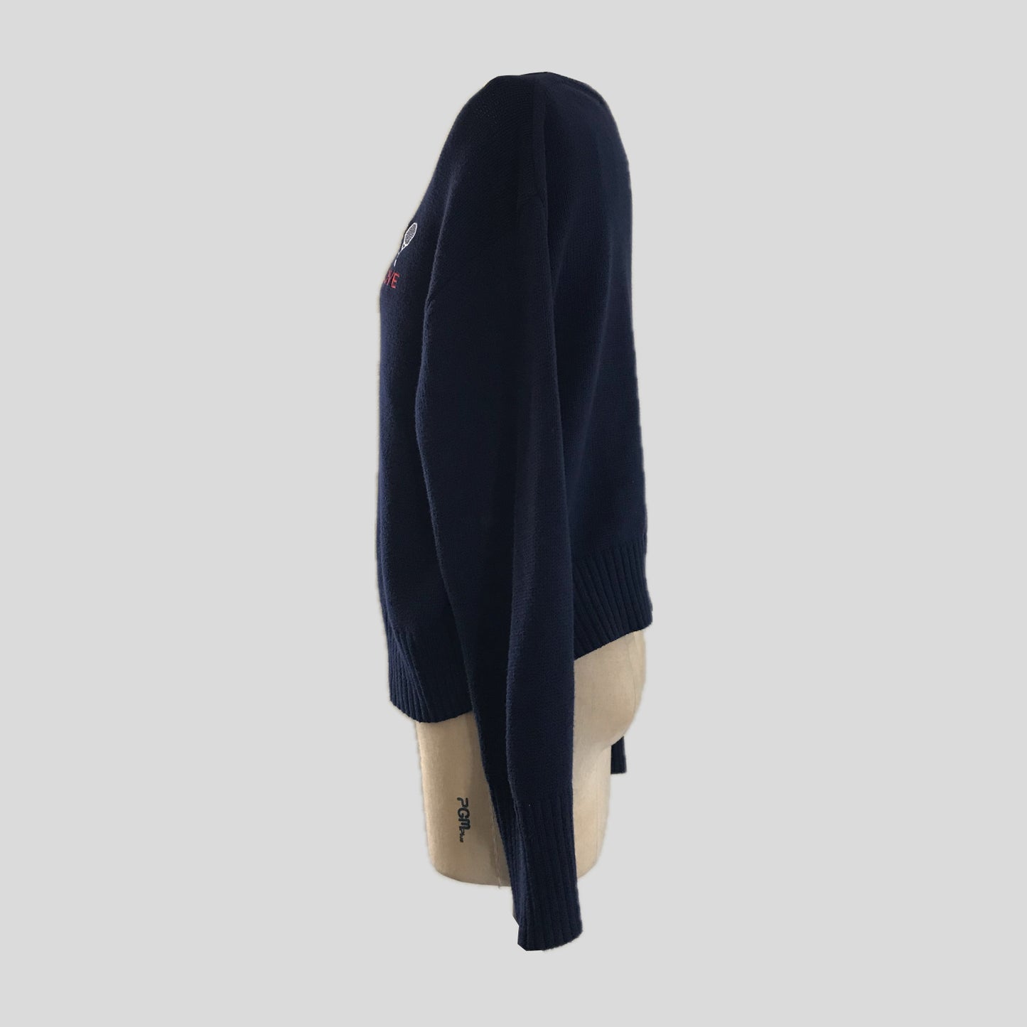 Navy Blue 100% Cotton Knit Pickleball Sweater