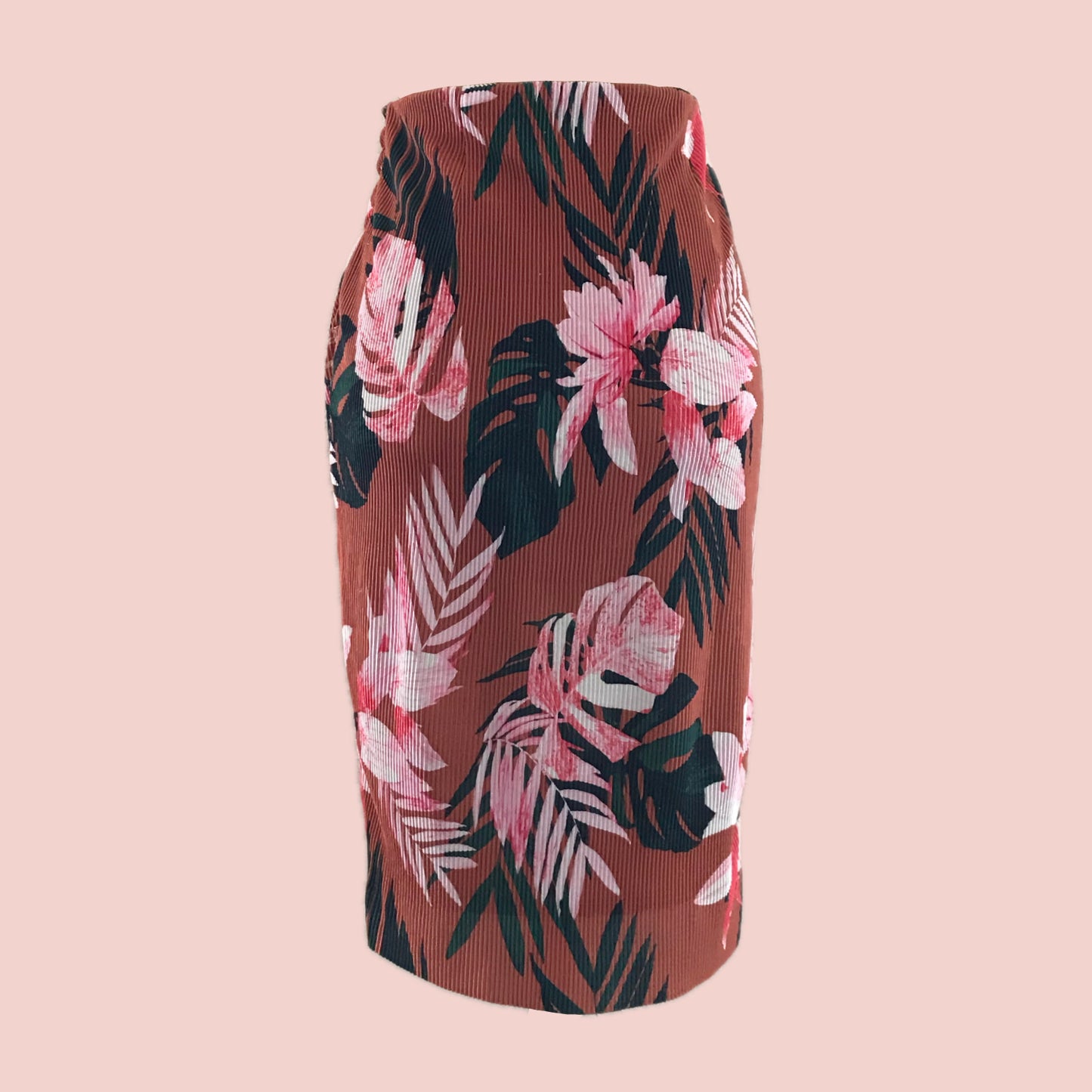 Camila Coelho Brown + Pink Floral Skirt