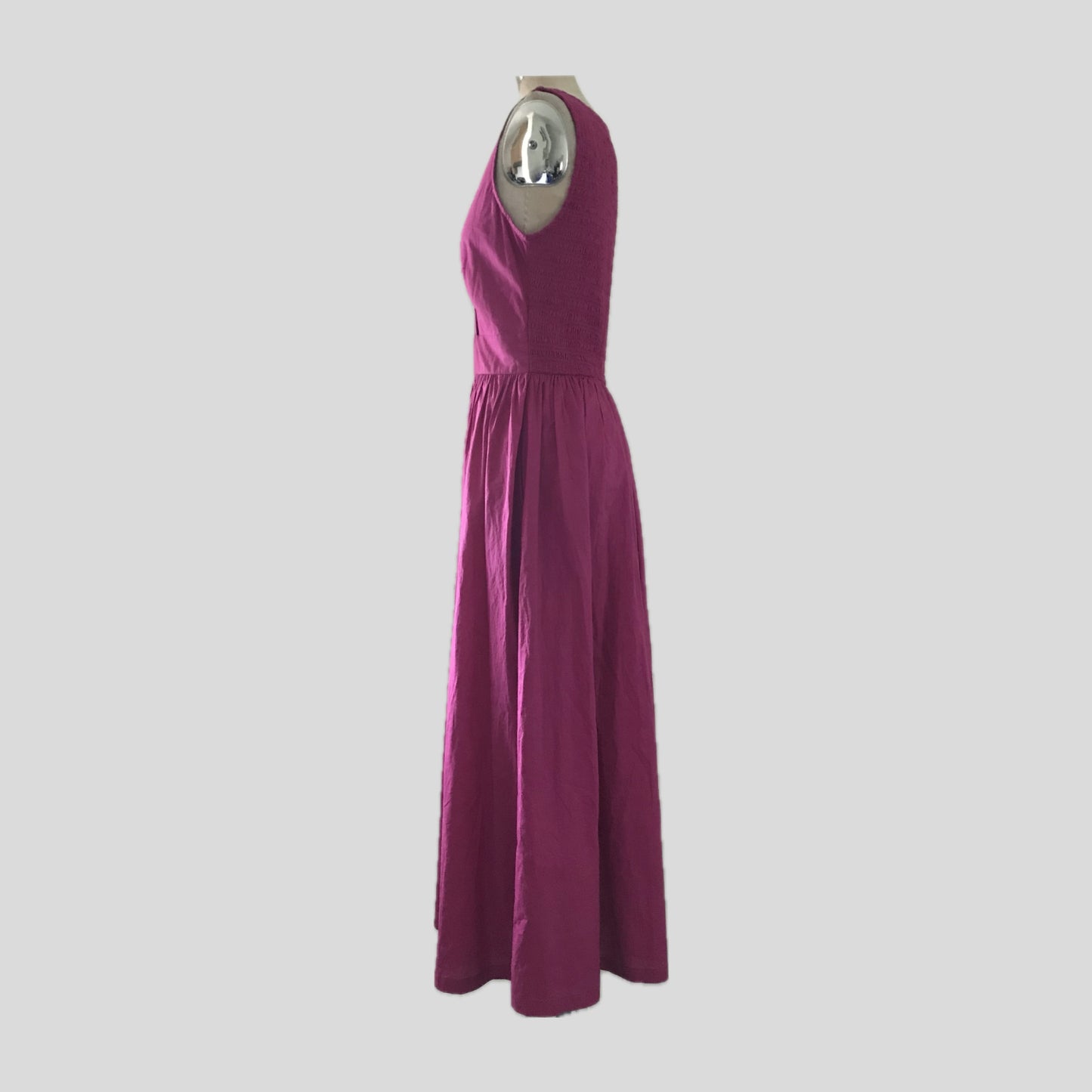 Cleobella Magenta Pink Sleeveless Cotton Retro A Line Summer Midi Dress