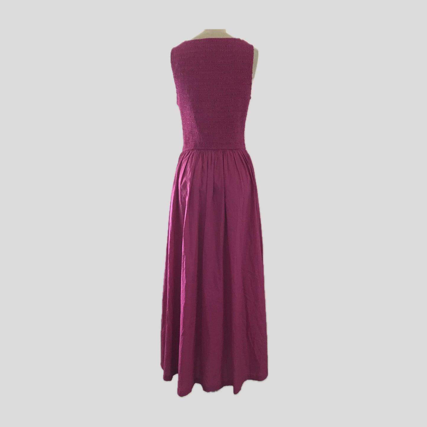 Cleobella Magenta Pink Sleeveless Cotton Retro A Line Summer Midi Dress