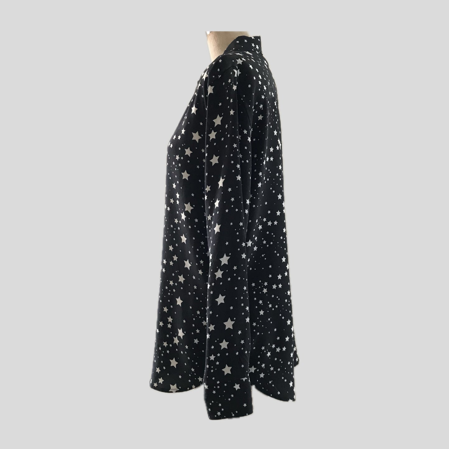 Equipment Kate Moss Silk Matte Black Star Printed Blouse