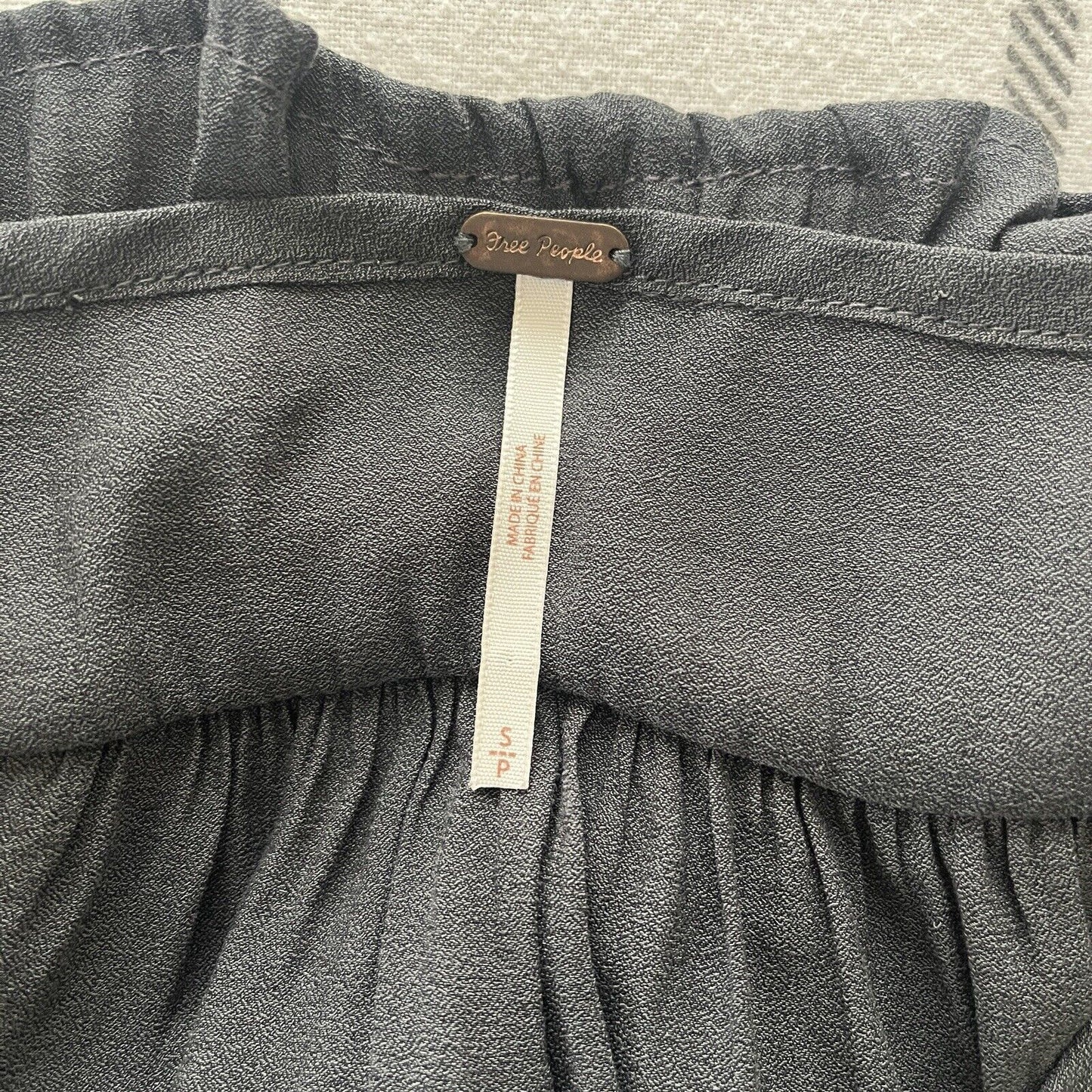 Free People Gray Cropped Blouse