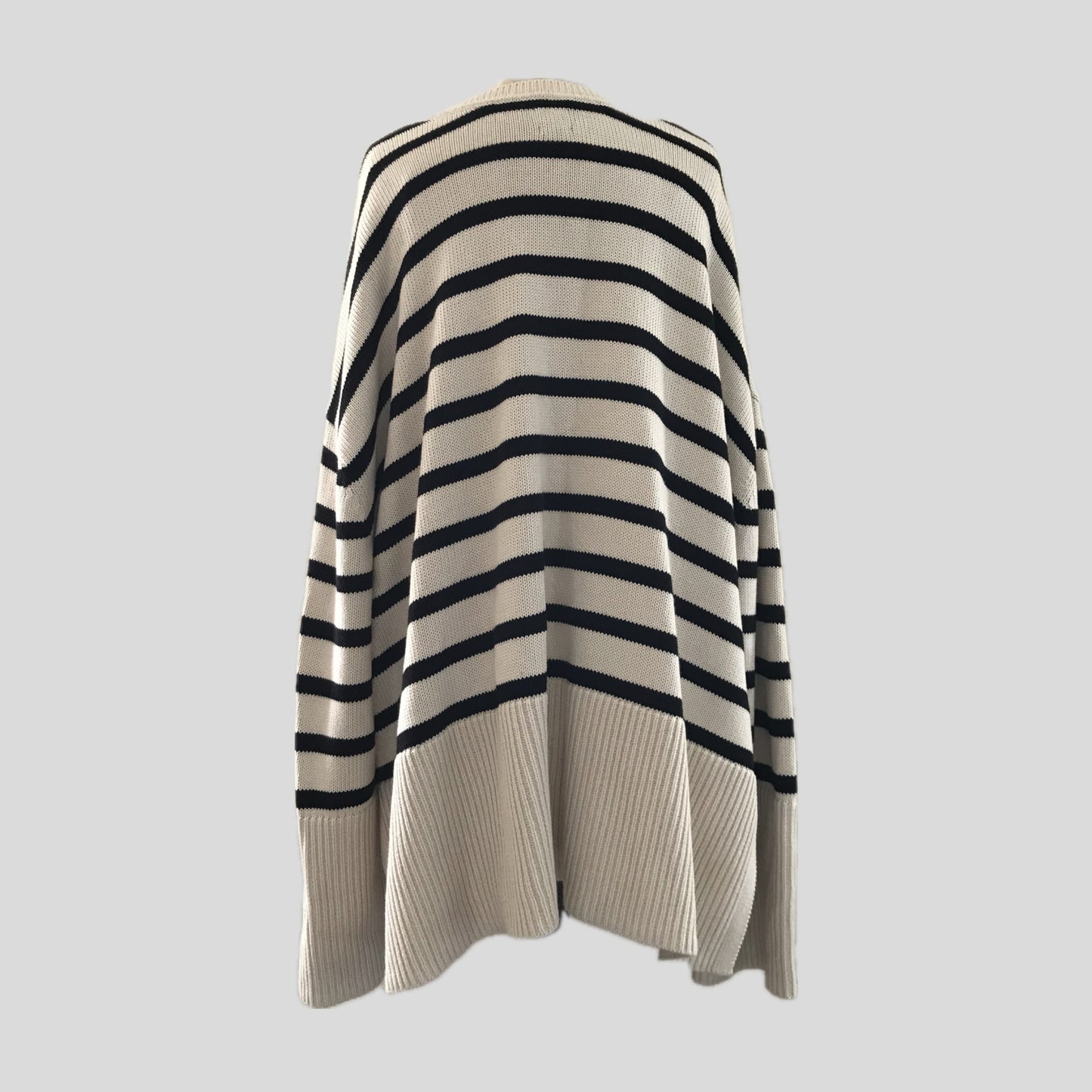 GAP Ivory Black Striped Cotton Knit Sweater