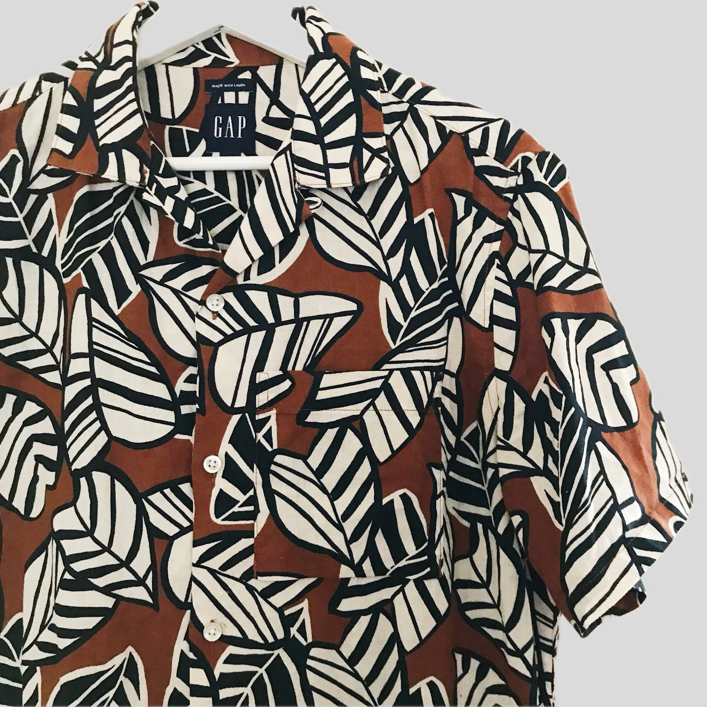 gap-brown-linen-floral-geometric-linen-shirt