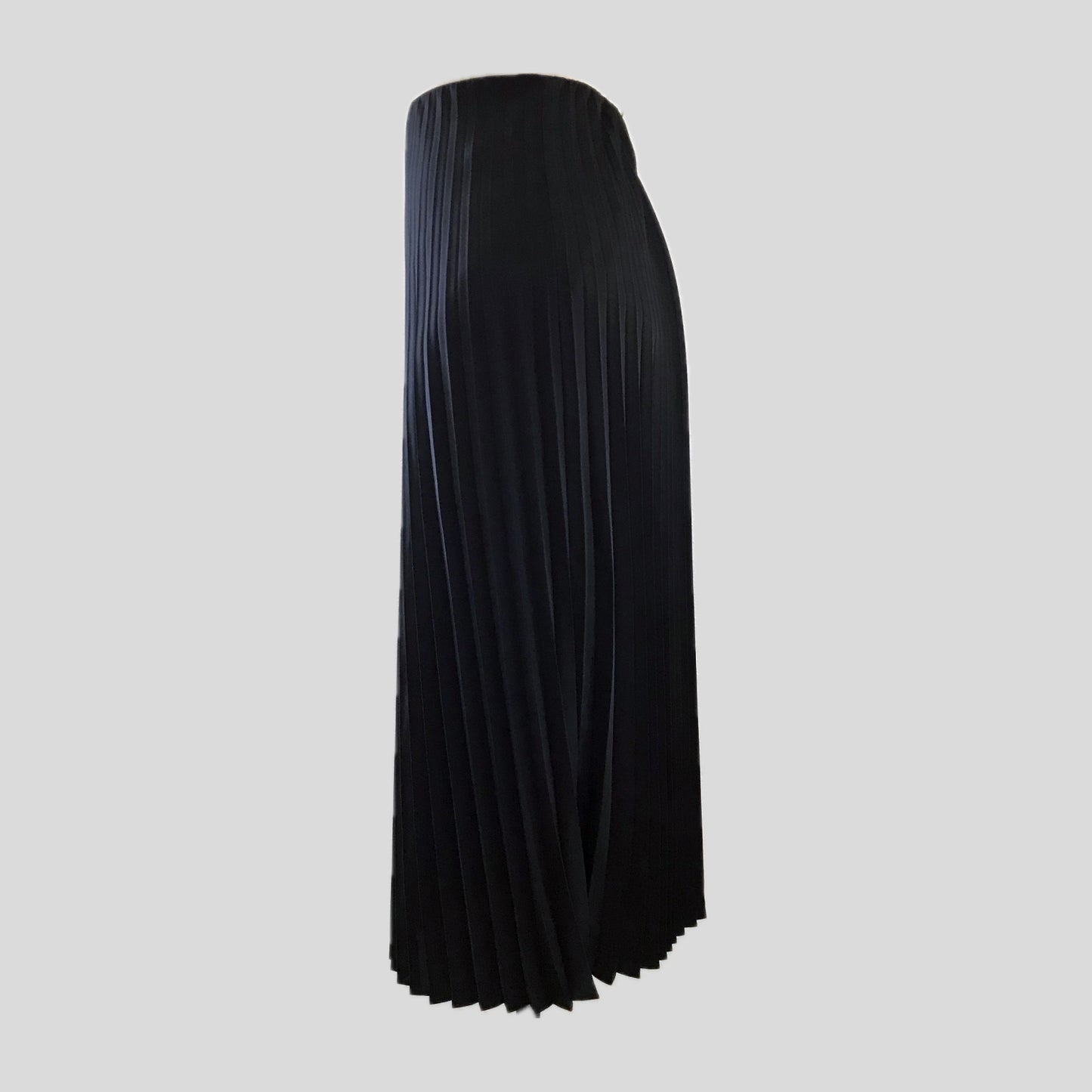 J Crew Black Satin Pleated Midi Skirt