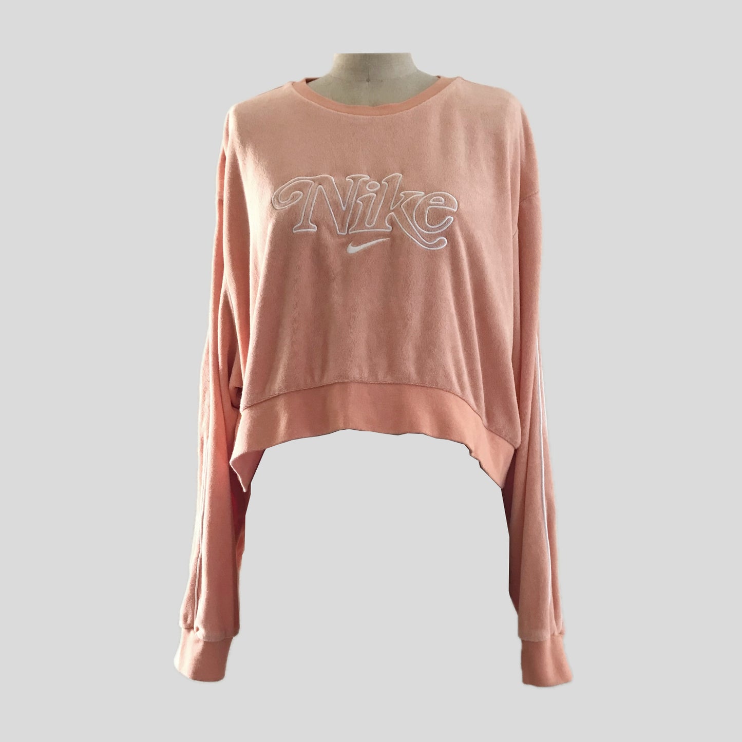 Nike Orange Pastel Cotton Cropped Logo Sweatshirt