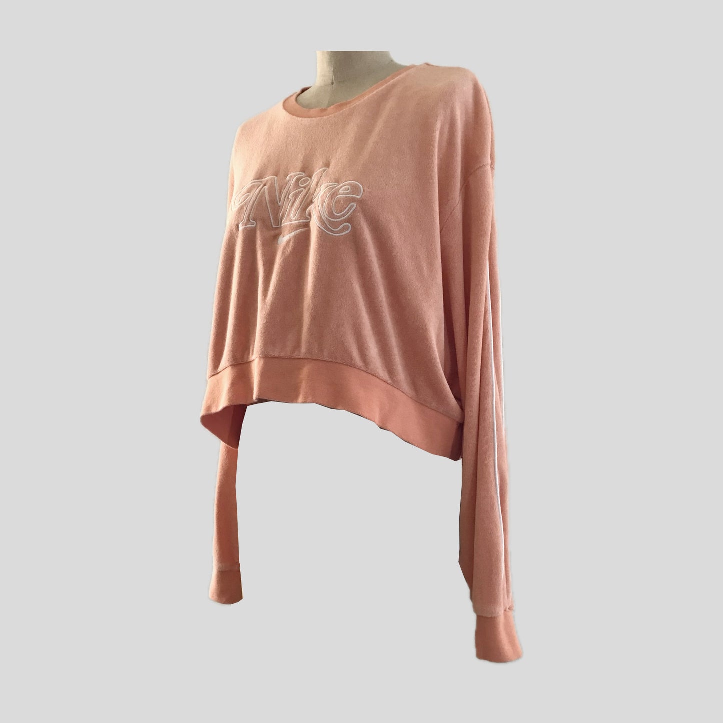 Nike Orange Pastel Cotton Cropped Logo Sweatshirt