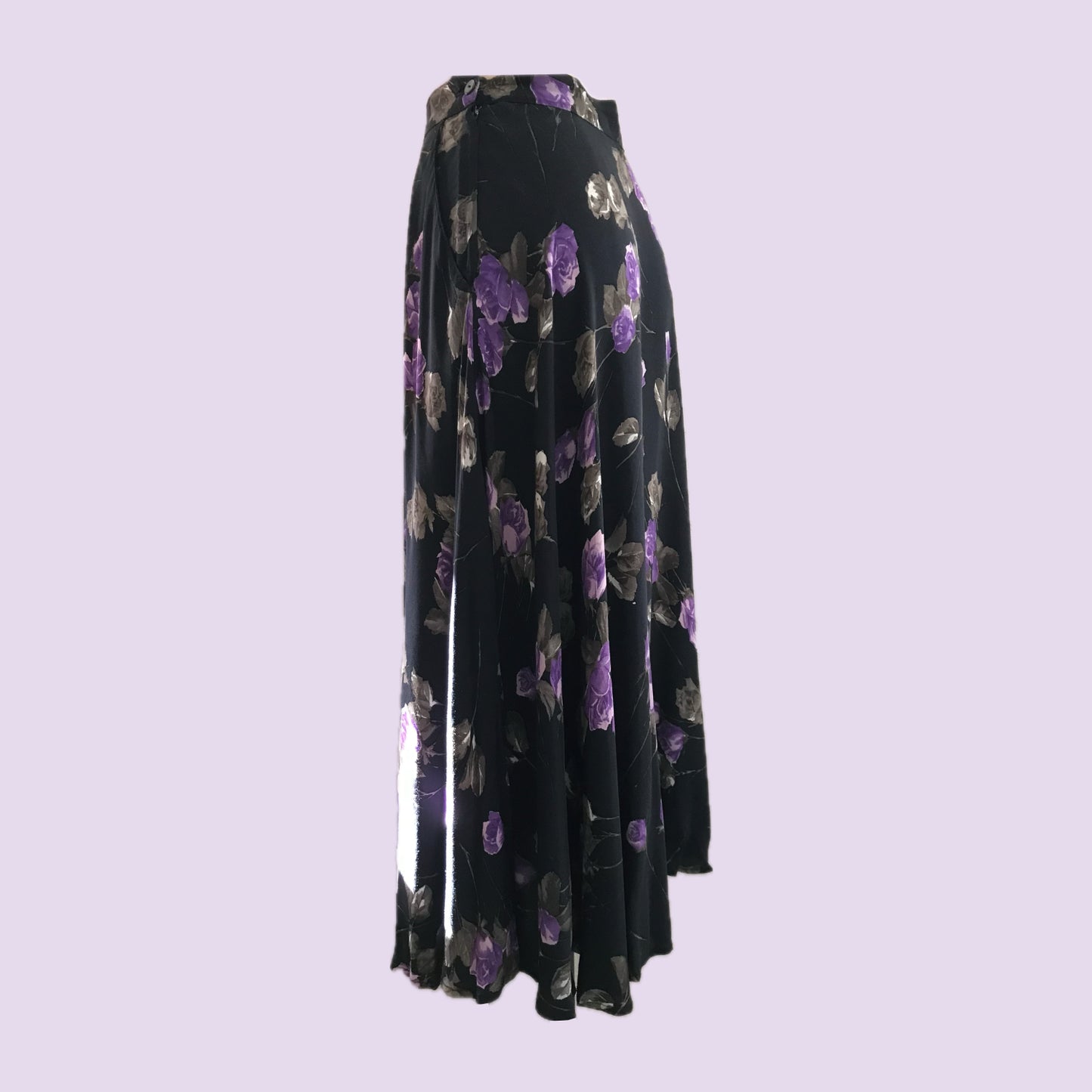 vintage-1990s-black-purple-floral-rose-print-midi-skirt
