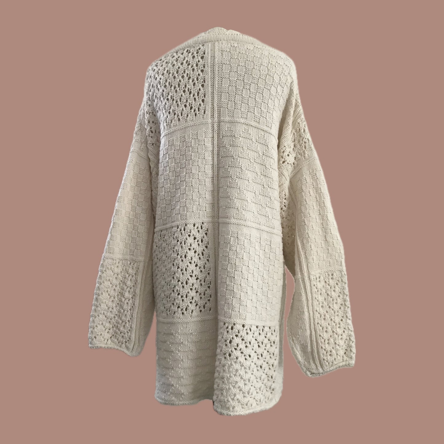 Vintage 1990s Ivory 100% Cotton Tunic Sweater