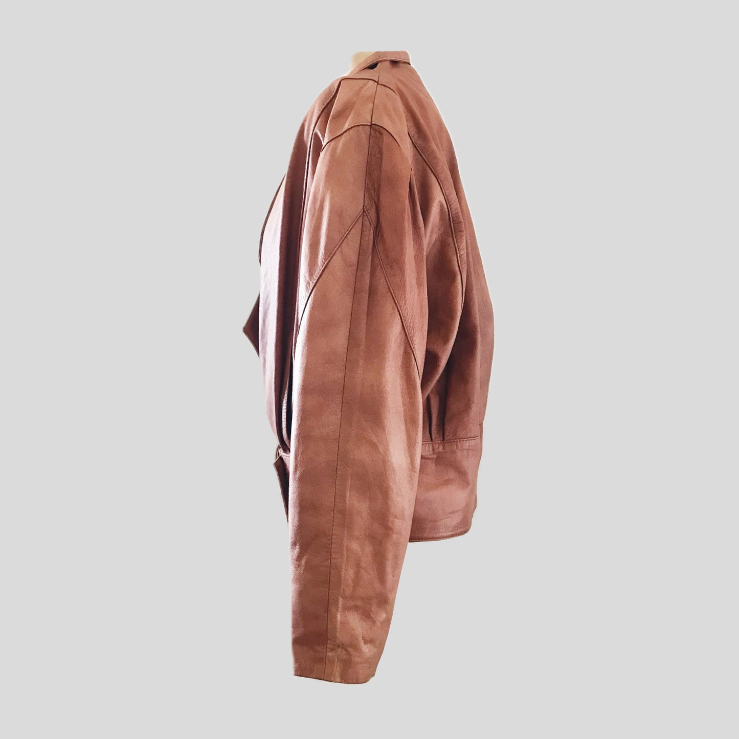 Vintage 1980s Brown Cropped Leather Jacket