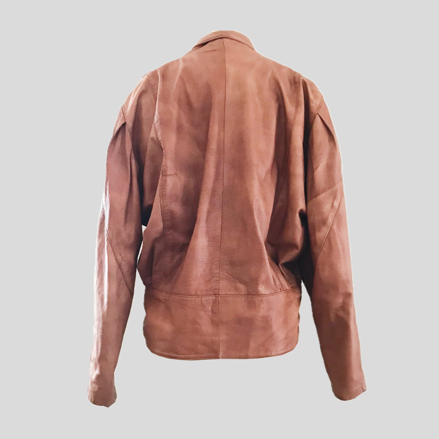 Vintage 1980s Brown Cropped Leather Jacket
