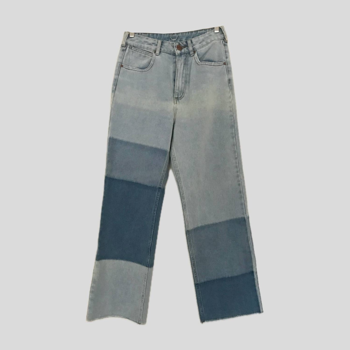 Wrangler x Billabong Blue Patchwork Mid Rise Jeans