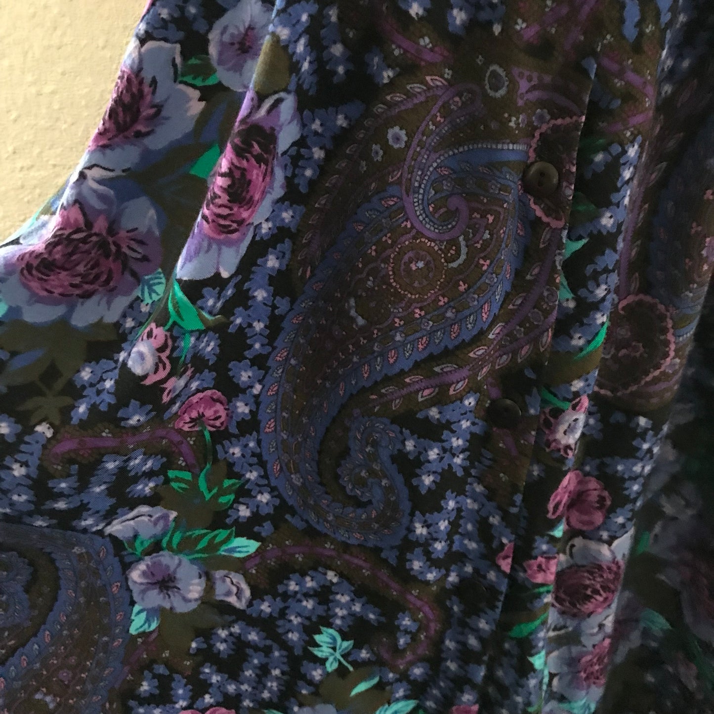 Vintage 1980s Purple Floral Midi Dress