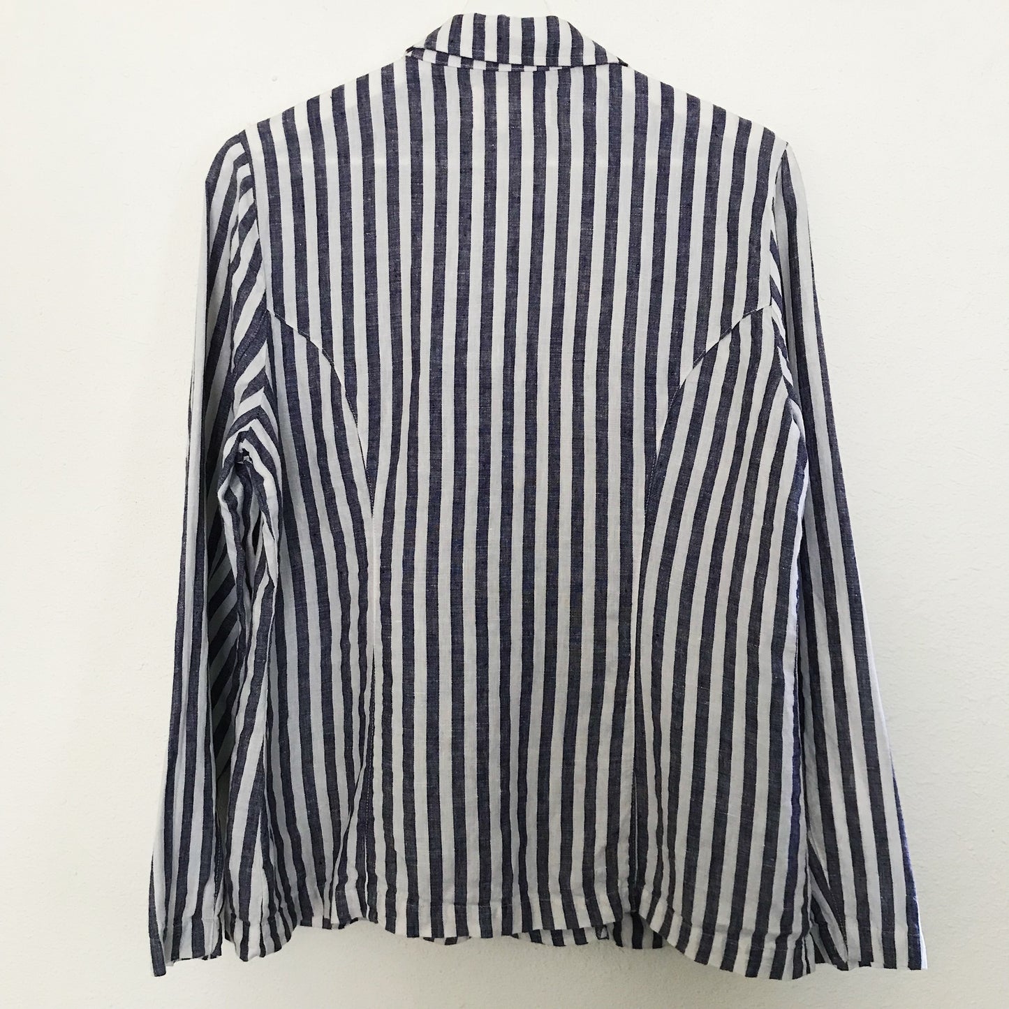 British Khaki  Ivory Blue Striped Linen Blazer