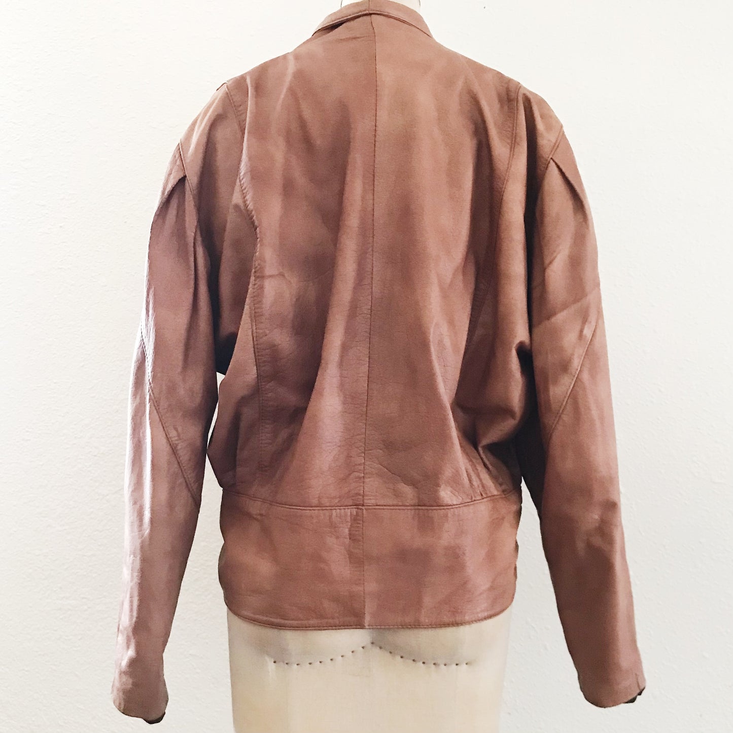 Vintage 1980s Brown Cropped Leather Jacket