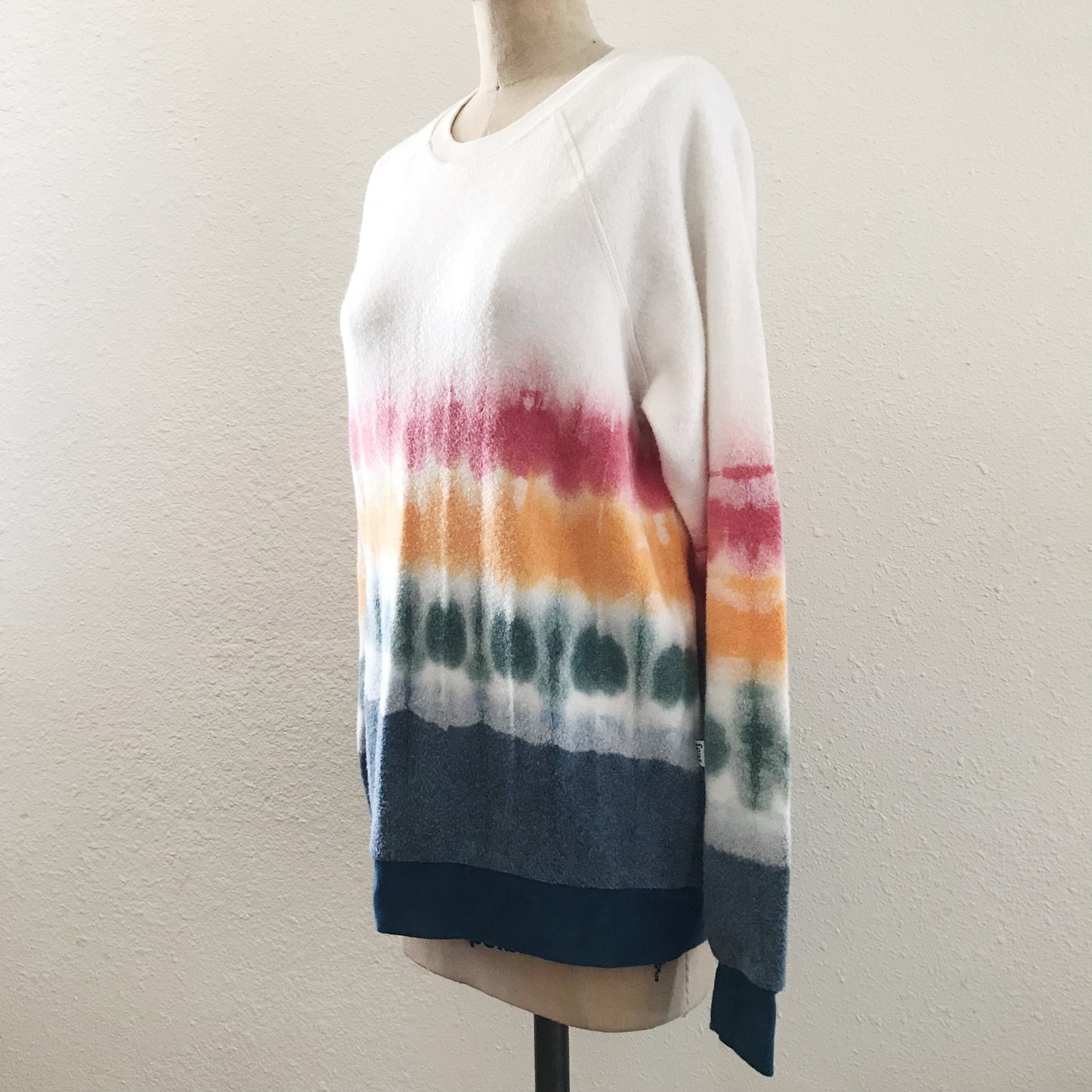 Feat Rainbow Ivory Tie Dye Blanket Sweater
