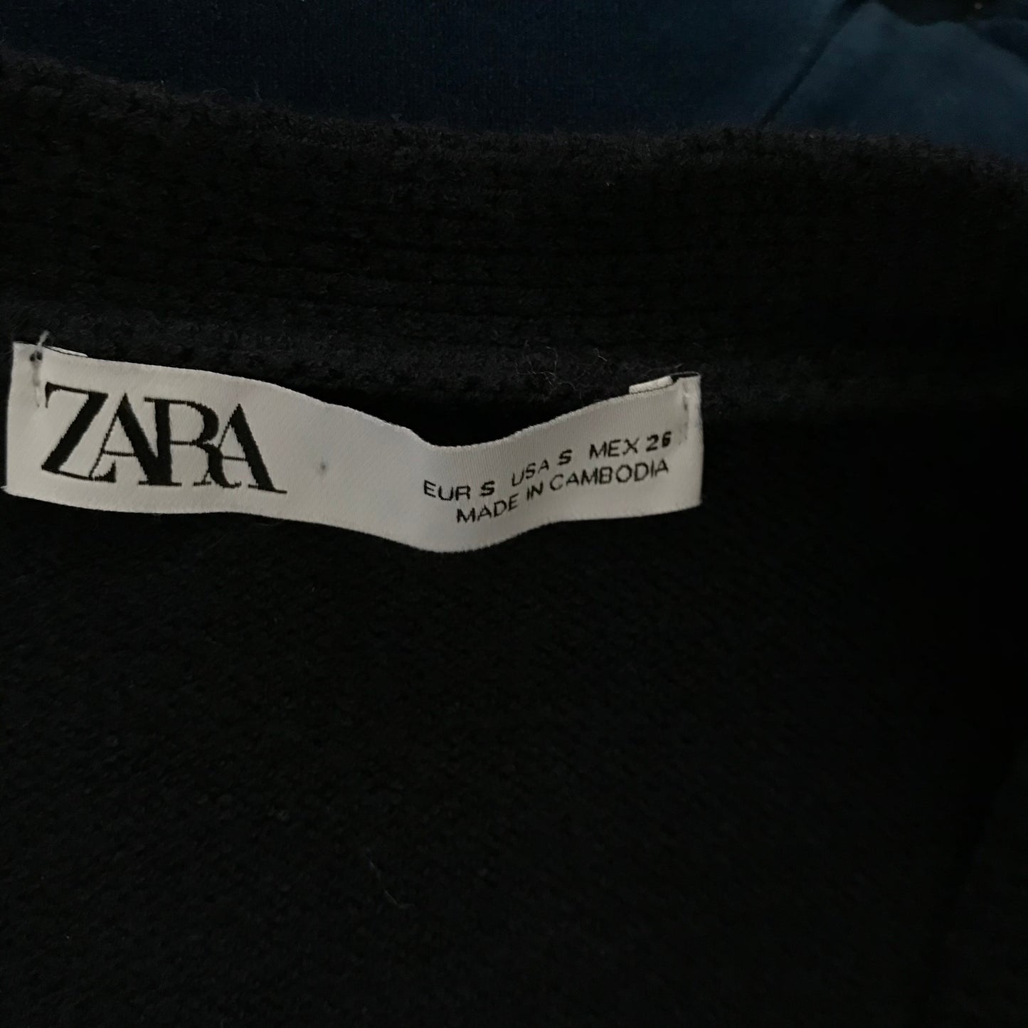 Zara Navy Blue Striped Oversized Knit Vest Top