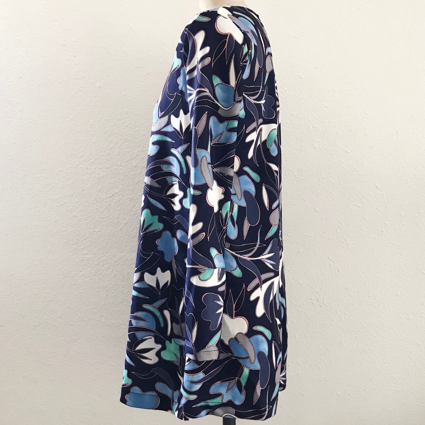 Zara Blue A Line Retro Print Pullover Mini Dress