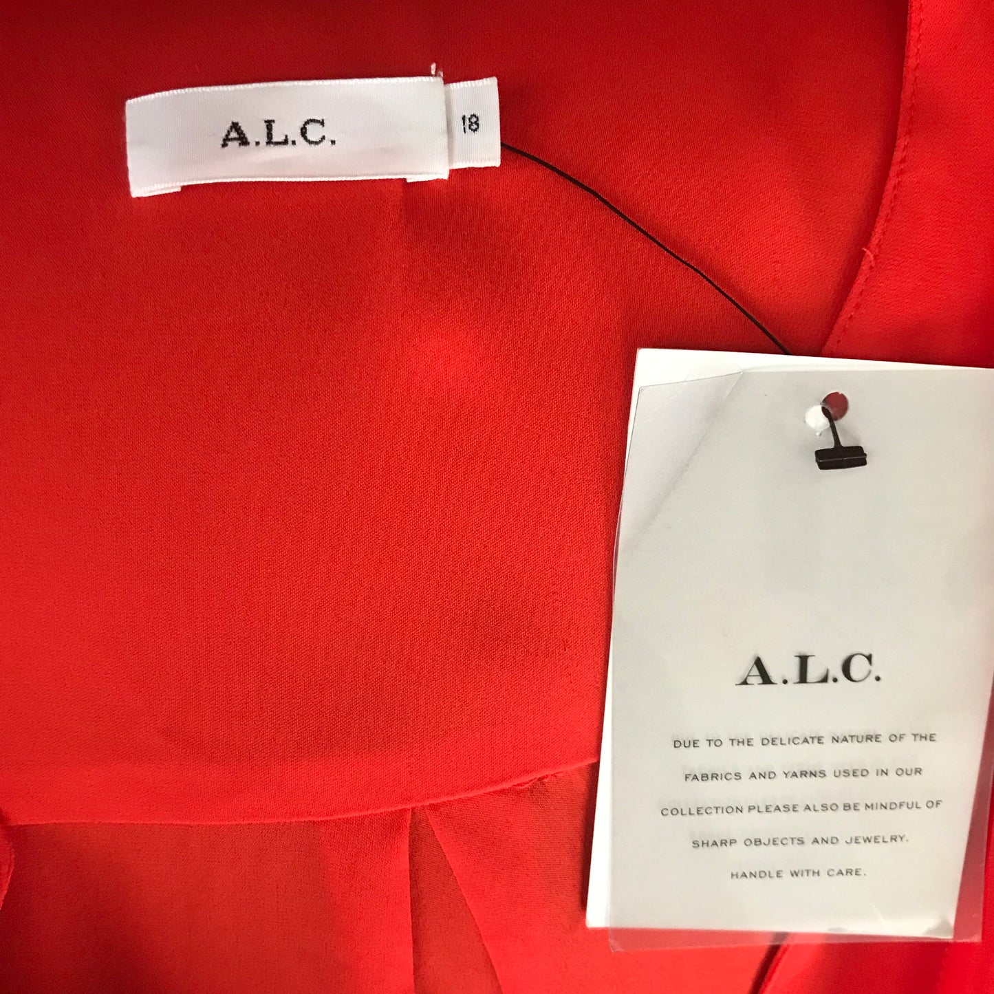 ALC Red Silk Draped Blouse