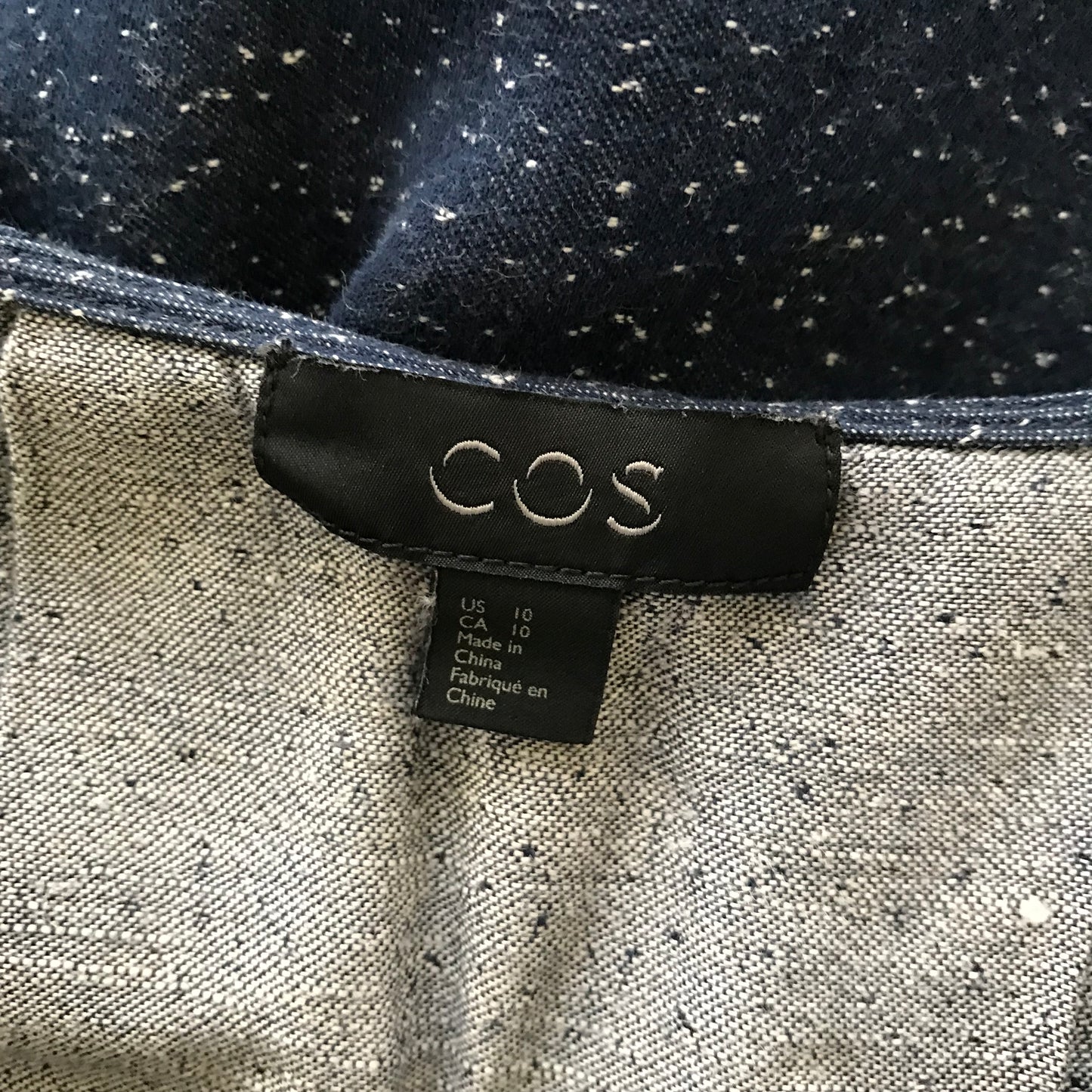 COS Blue Speckled Linen + Cotton Tunic Top