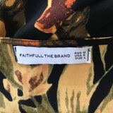 Faithfull the Brand Black + Yellow Floral Midi Dress